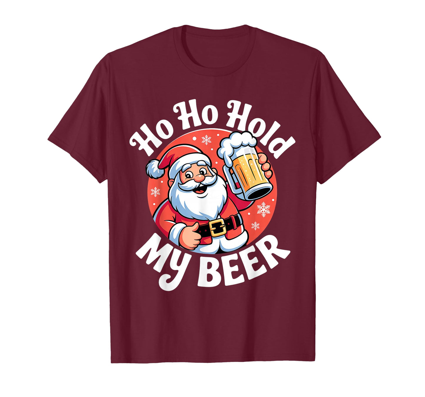 Ho Ho Hold My Beer Funny Christmas in July Party Adult Gifts T-Shirt