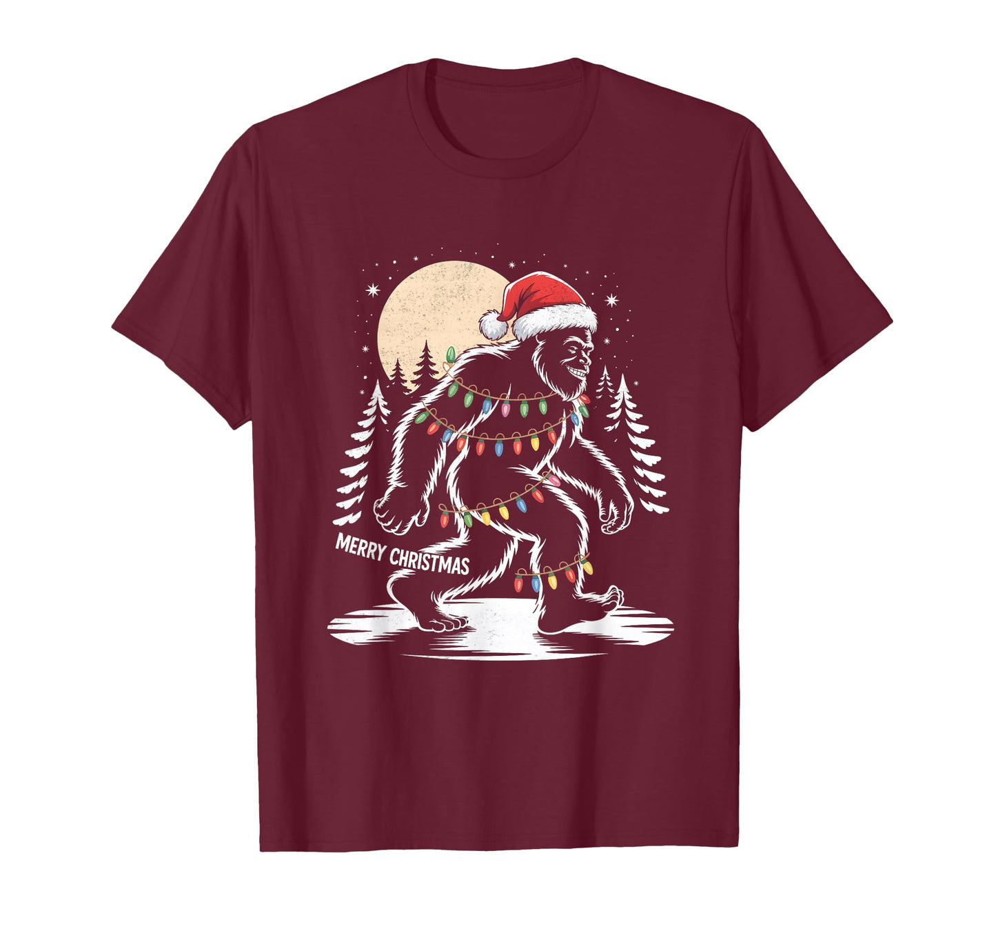 Bigfoot Christmas Yeti Santa Hat T-Shirt