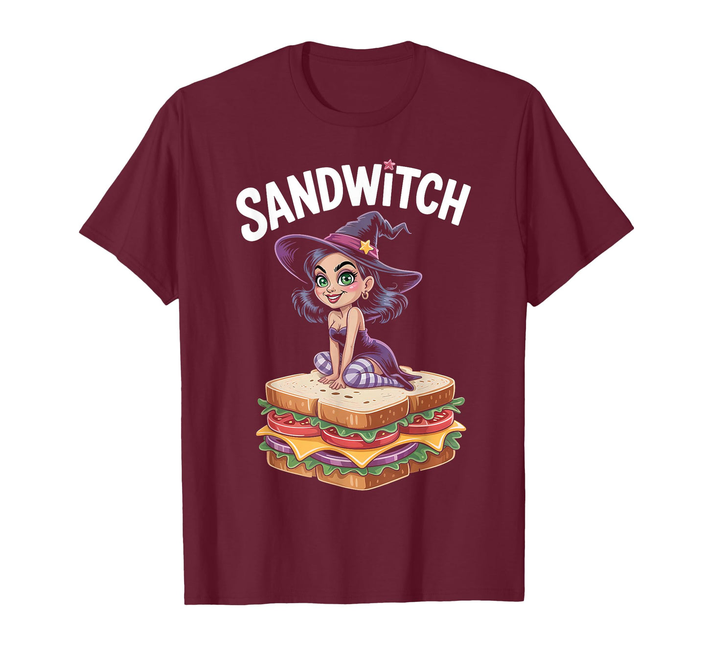 Sandwitch Funny Witch Halloween Food Pun T-Shirt