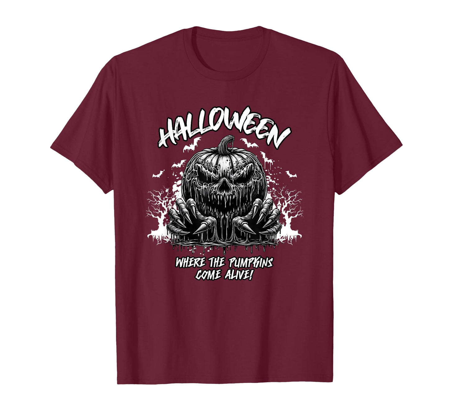 Halloween Where The Pumpkins Come Alive Creepy Witch Moon T-Shirt