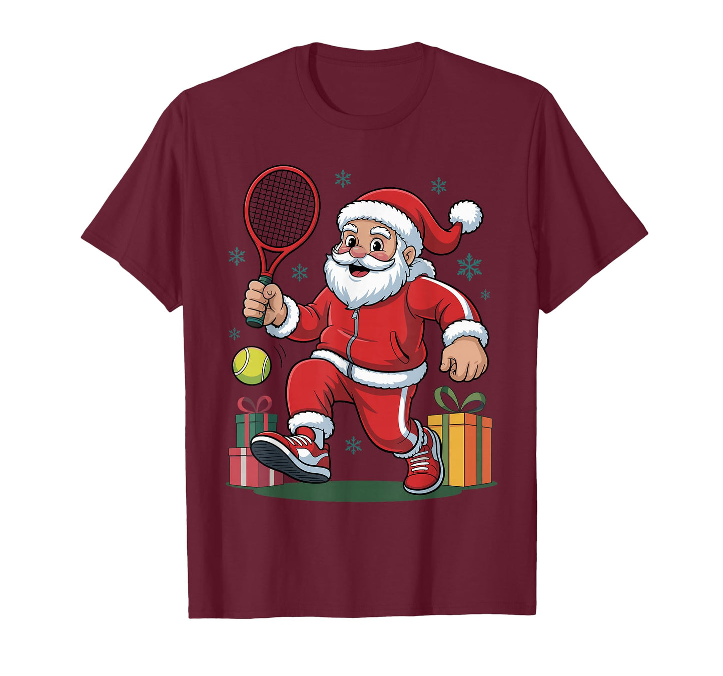 Funny Santa Playing Tennis Holiday Christmas Xmas Pajama T-Shirt