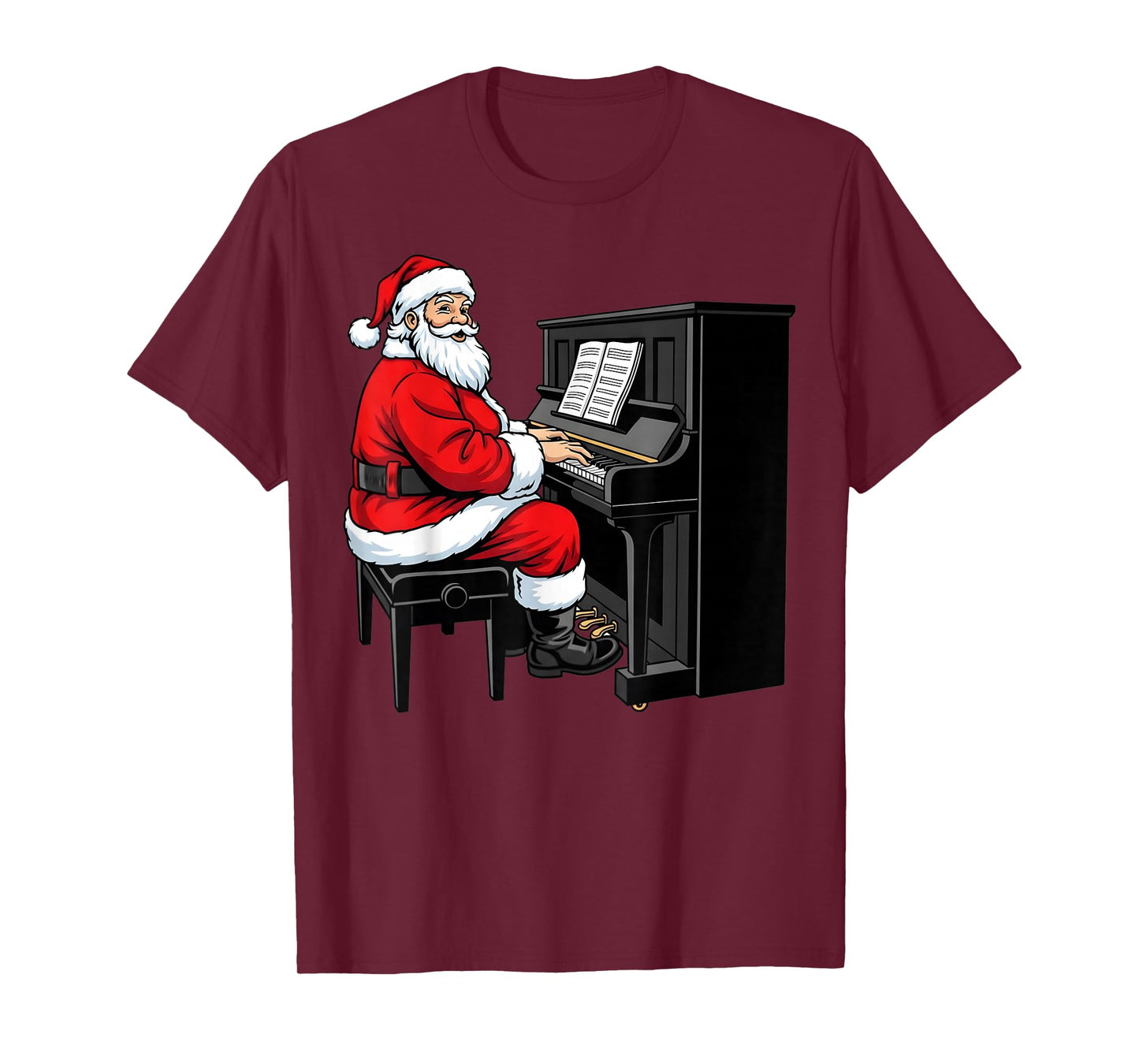 Christmas Piano Player Cute Santa Xmas Boys Girls Men Kids T-Shirt