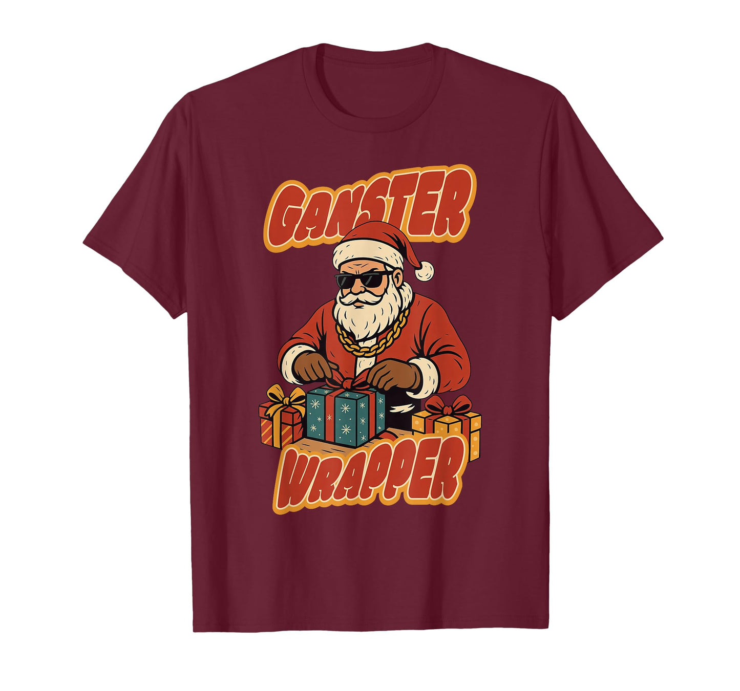 Gangster Wrapper Cool Hiphop Santa Claus Christmas T-Shirt