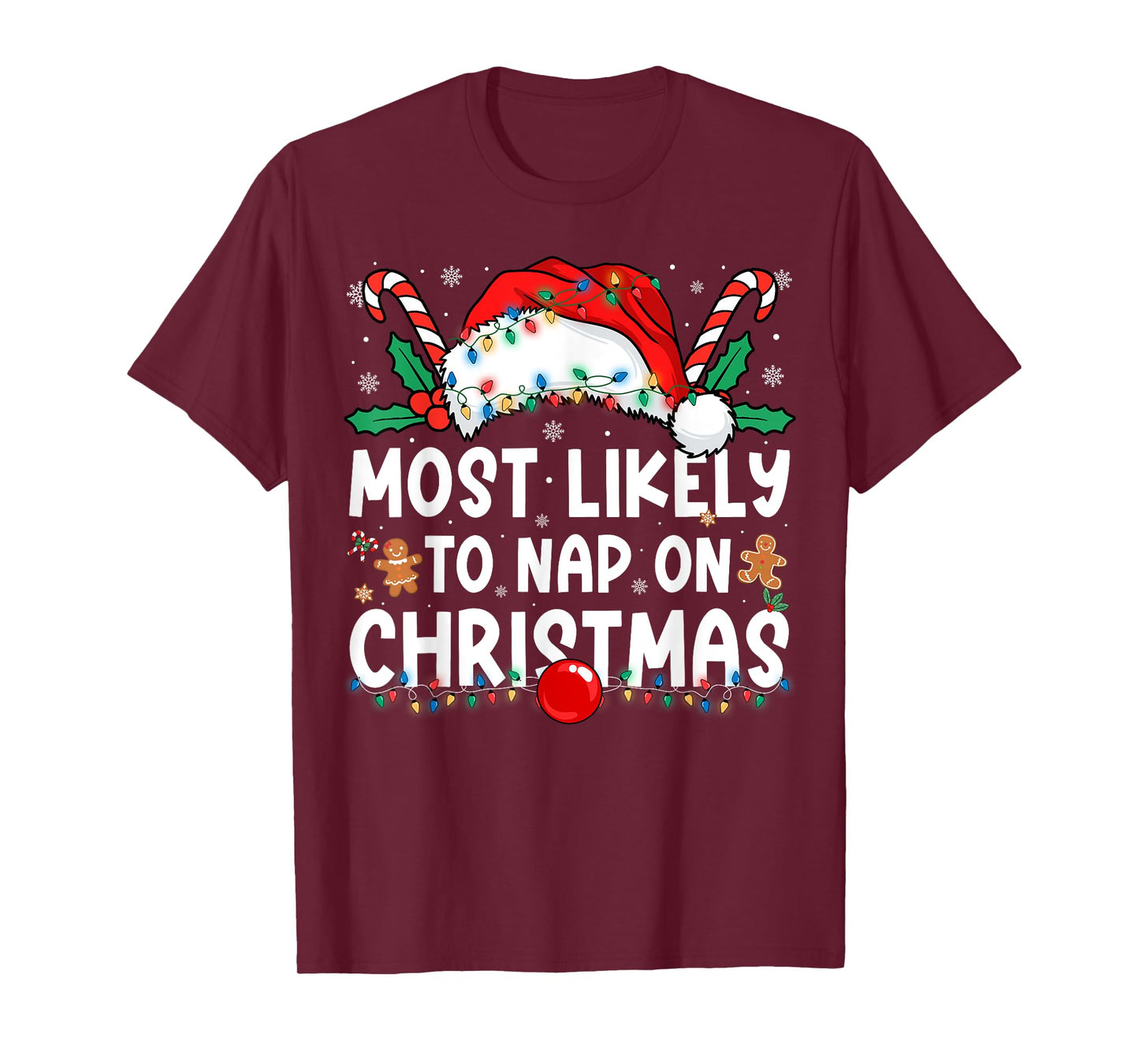 Most Likely to Nap On Christmas Family Matching Christmas T-Shirt