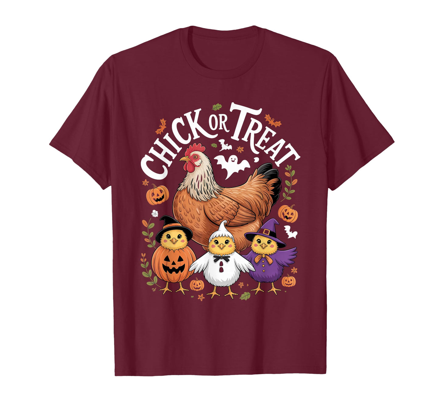 Chick or Treat Funny Halloween Chicken Lover Witch Costume T-Shirt