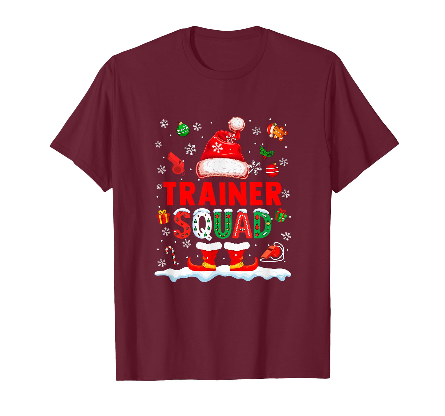 Trainer Squad Men Job Christmas Santa Costume Bow Tie T-Shirt