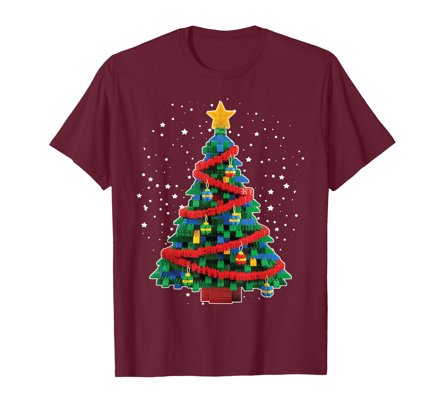 Christmas Tree Block Building Builder Brick Christmas T-Shirt