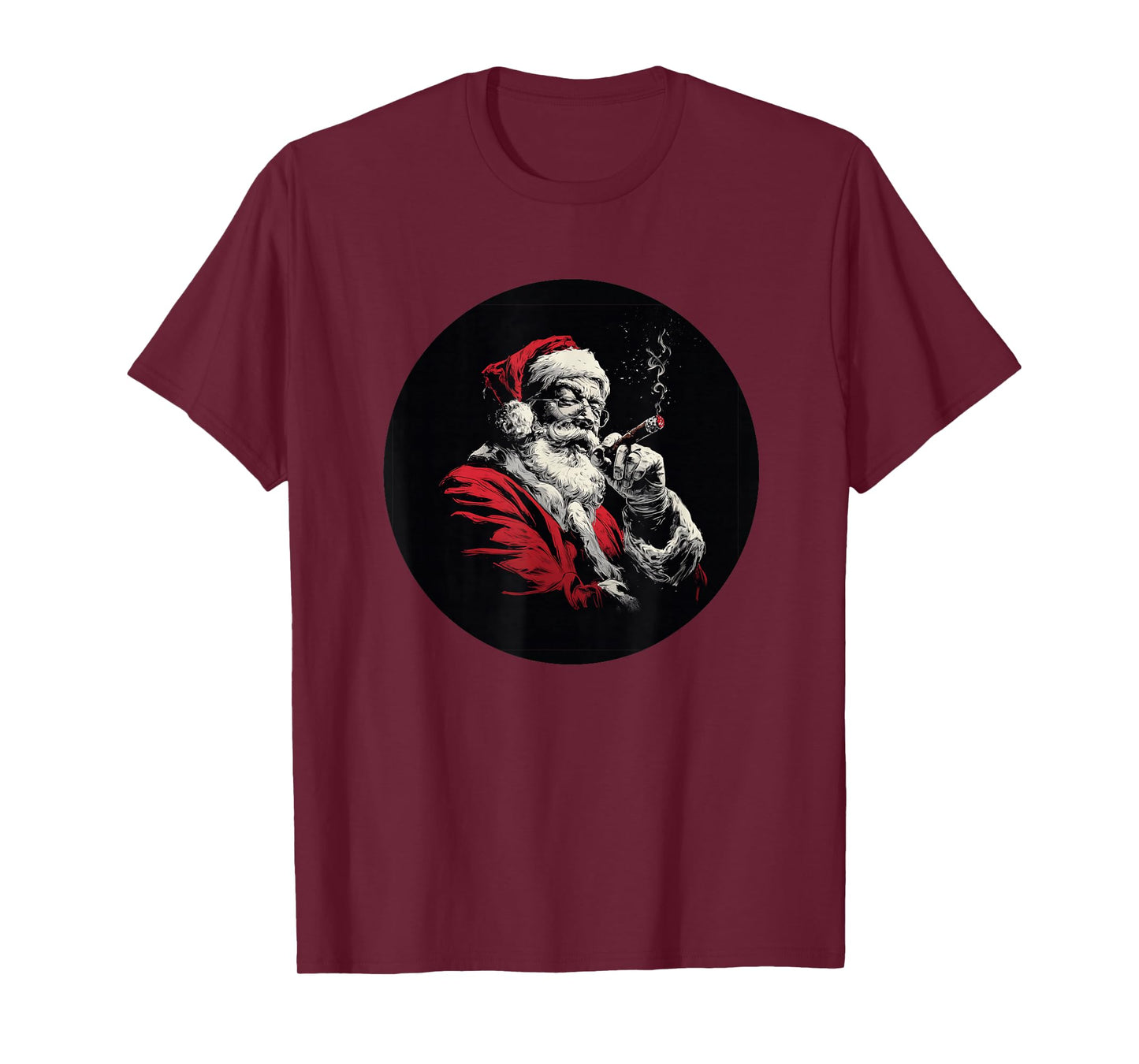 Amazing Santa Claus with Cool Cigar for Funny Christmas T-Shirt