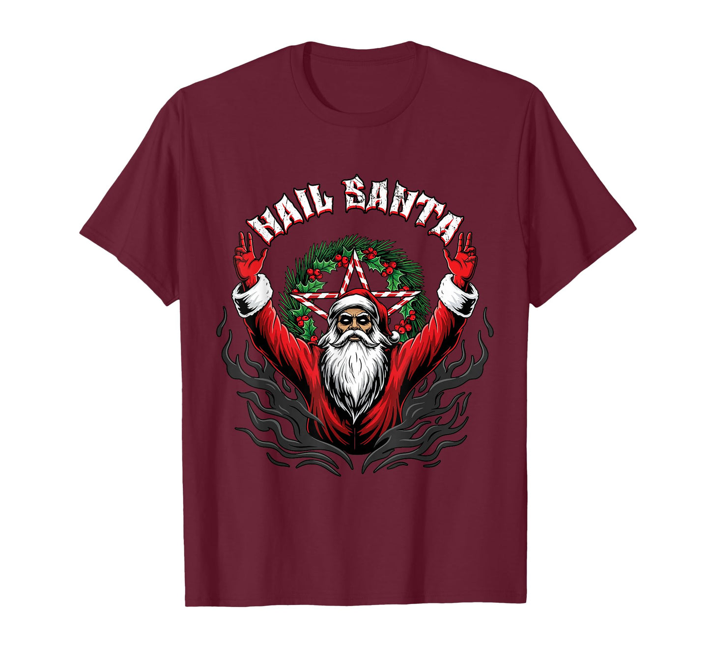 Hail Santa Pagan Solstice Gothic Hate Christmas Demonic T-Shirt