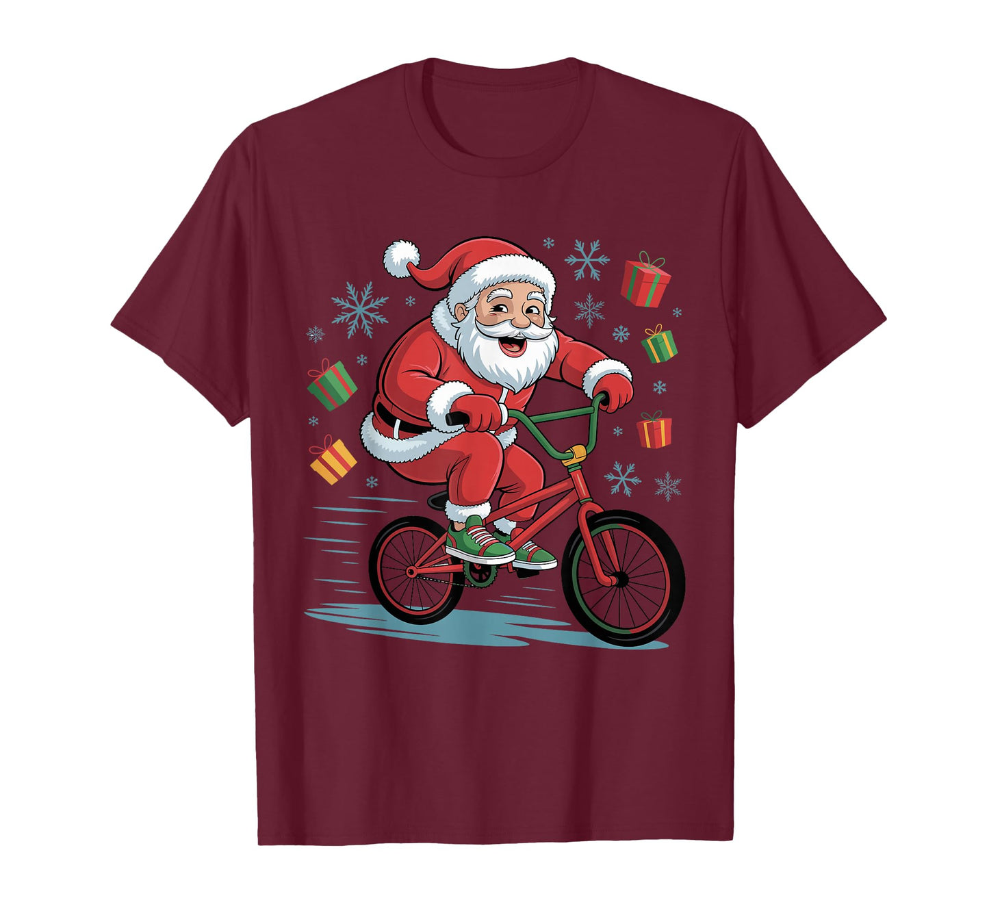 Funny Santa Riding BMX Lover Holiday Christmas Xmas Pajama T-Shirt