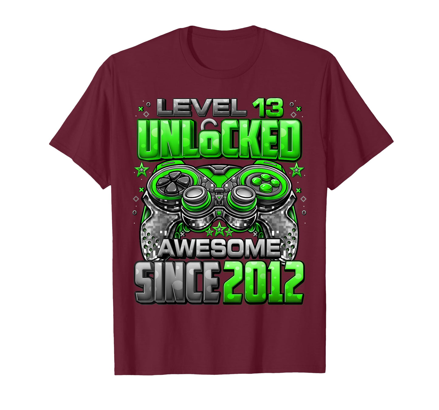 Level 13 Unlocked Awesome Since 2012 13th Birthday Gaming T-Shirt