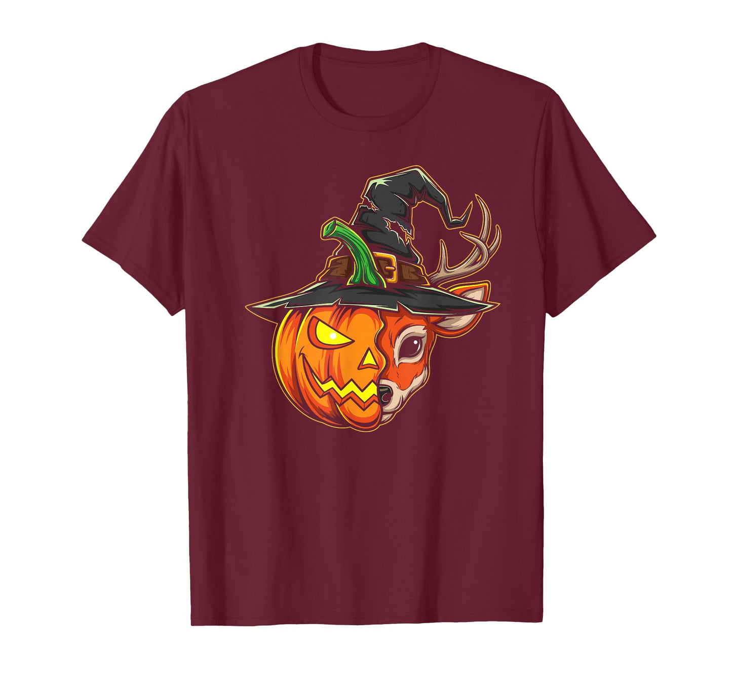 Deer Pumpkin Jack O Lantern Halloween Kids Mens Womens T-Shirt