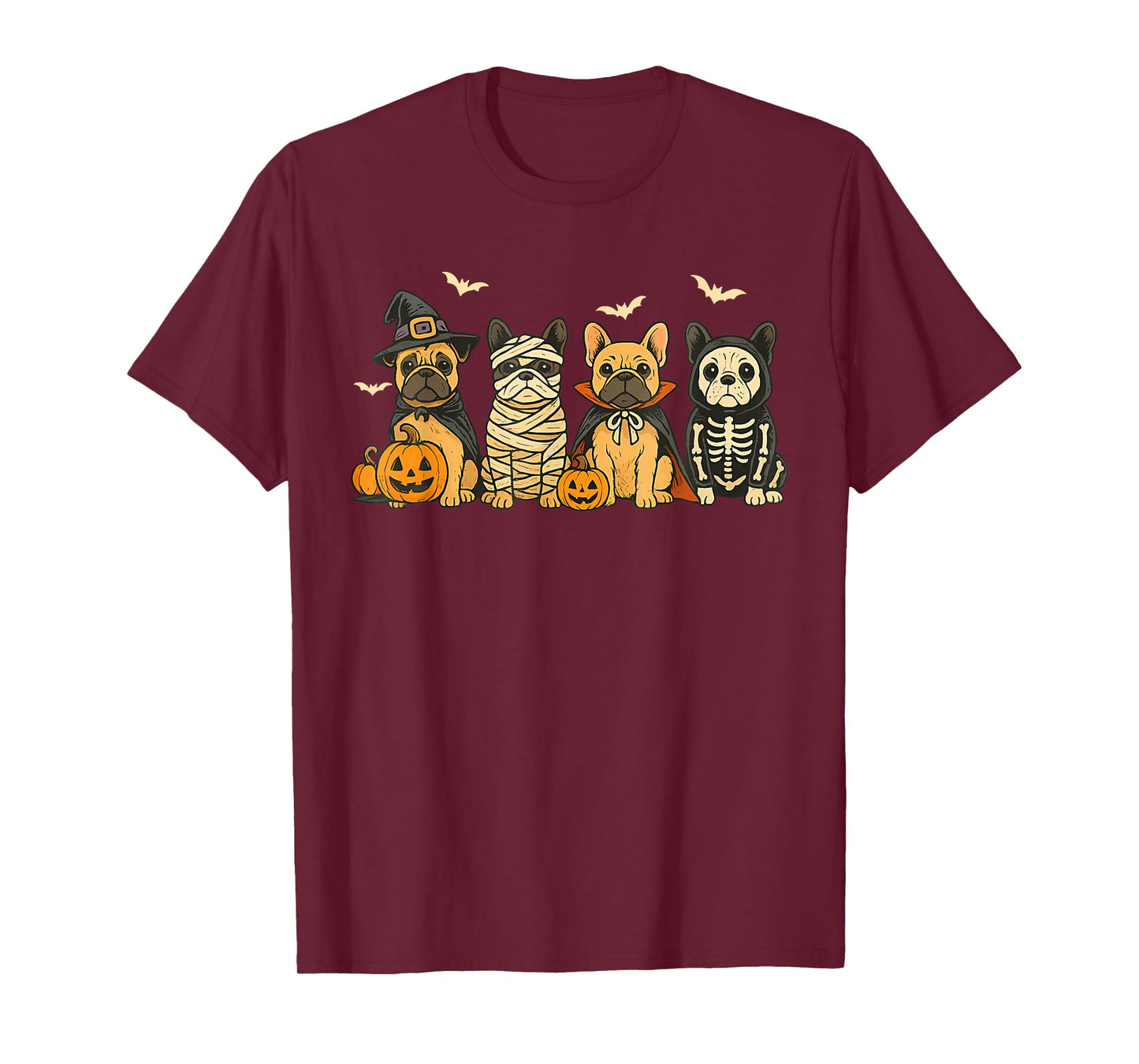 Cute Halloween Mummy French Bulldog Witch Dog Mom Women T-Shirt