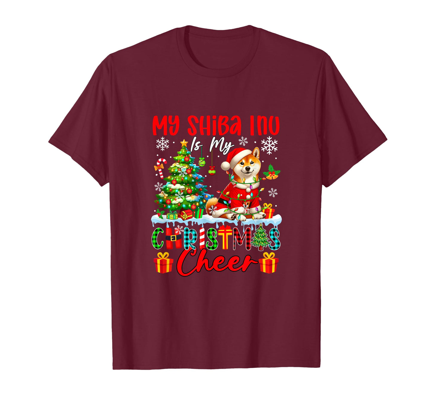 My Shiba Inu is My Xmas Cheer Funny Santa Dog Owner Kids T-Shirt