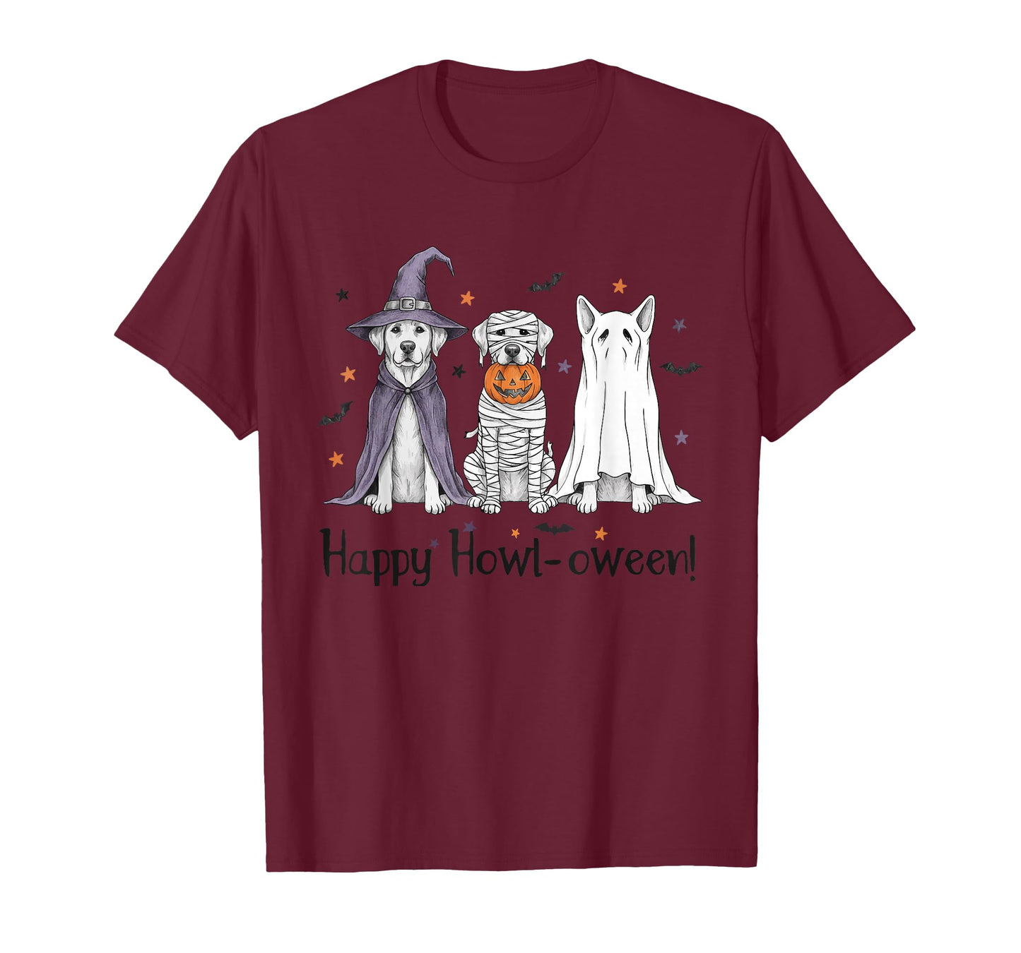 Funny Halloween Labrador Dogs Witch Mummy Ghost Pumpkin T-Shirt