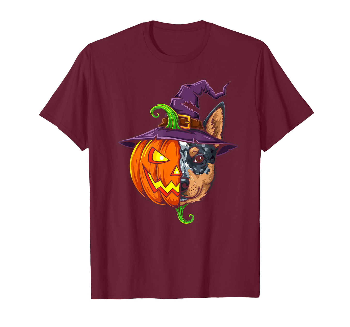 Australian Cattle Dog Pumpkin Halloween Kids Mens Womens T-Shirt