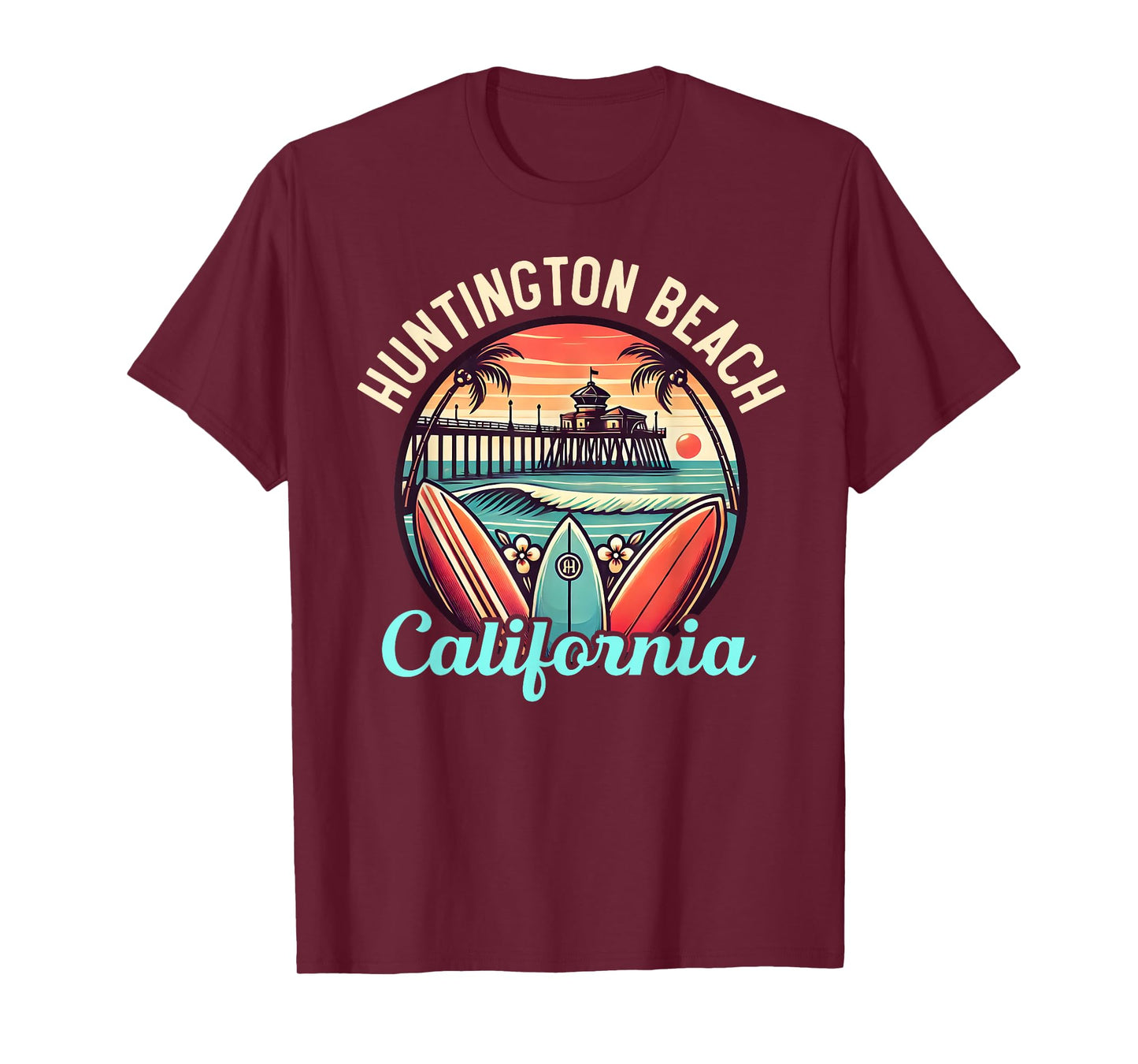 Huntington Beach California, Los Angeles, Surfer Retro Gifts T-Shirt