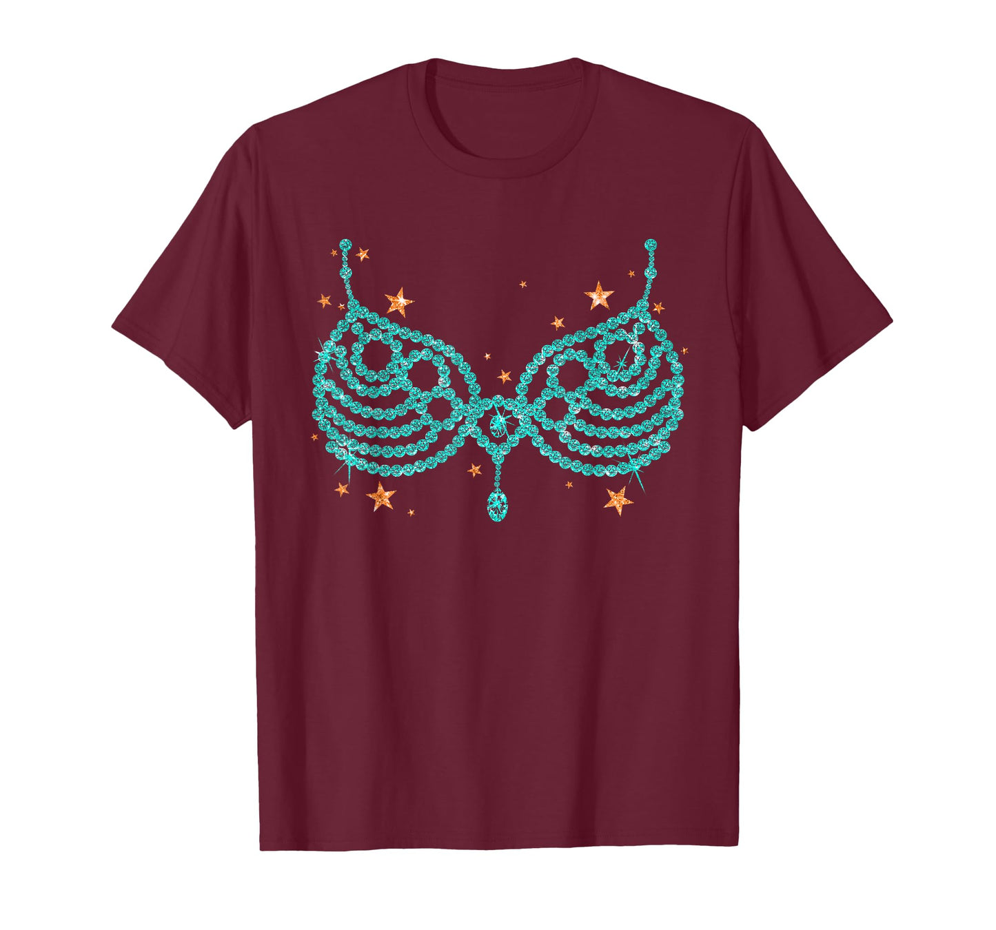 Halloween Turquoise Bra Music Show Fans Girl Women Costume T-Shirt