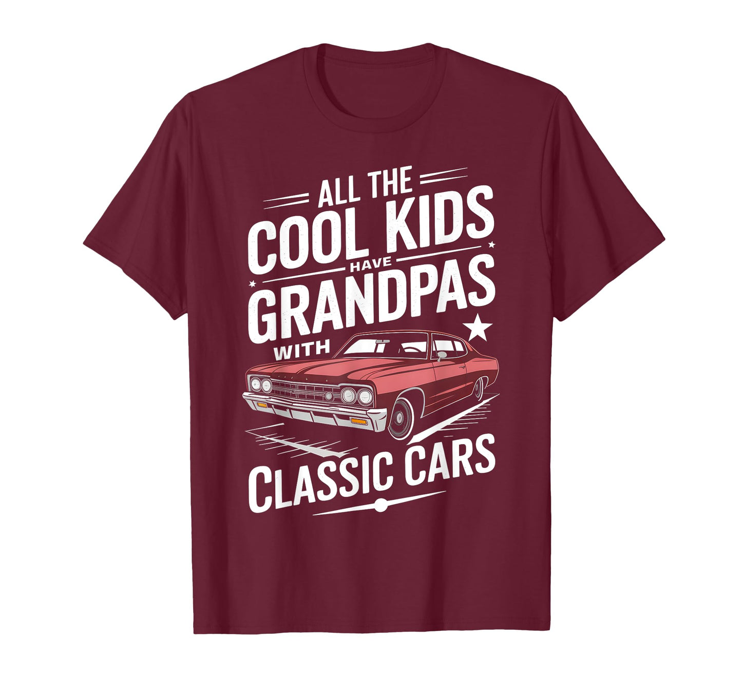 Car Guy Grandpas With Classic Cars Dad Old Car Enthusiast T-Shirt