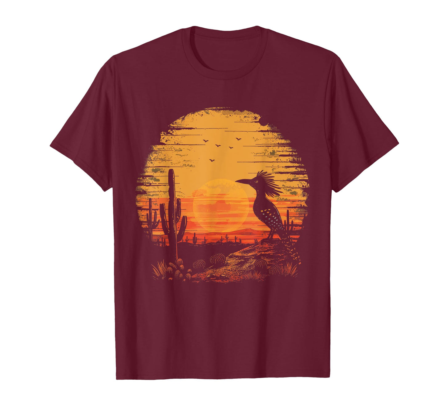 Roadrunner Bird Desert Landscape Cactus Arizona Texas Nevada T-Shirt