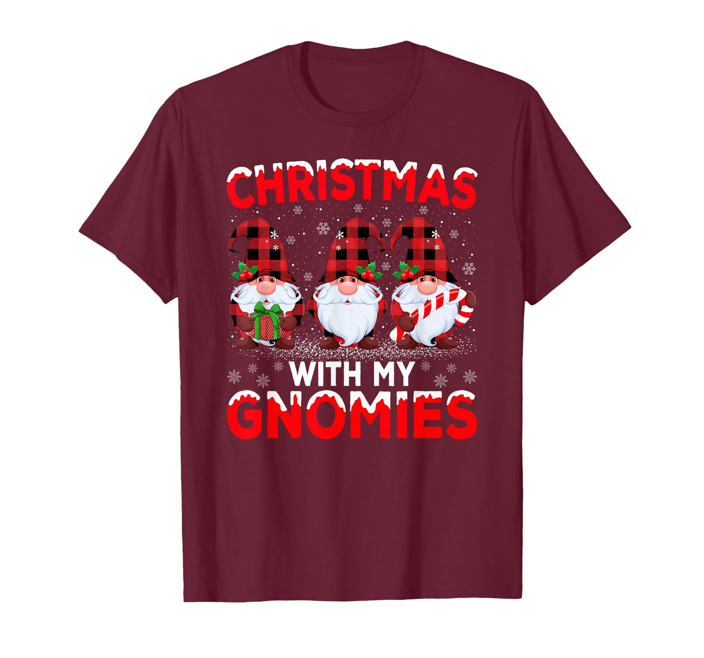 Christmas with My Gnomies Funny Family Gnomes Xmas Pajamas T-Shirt
