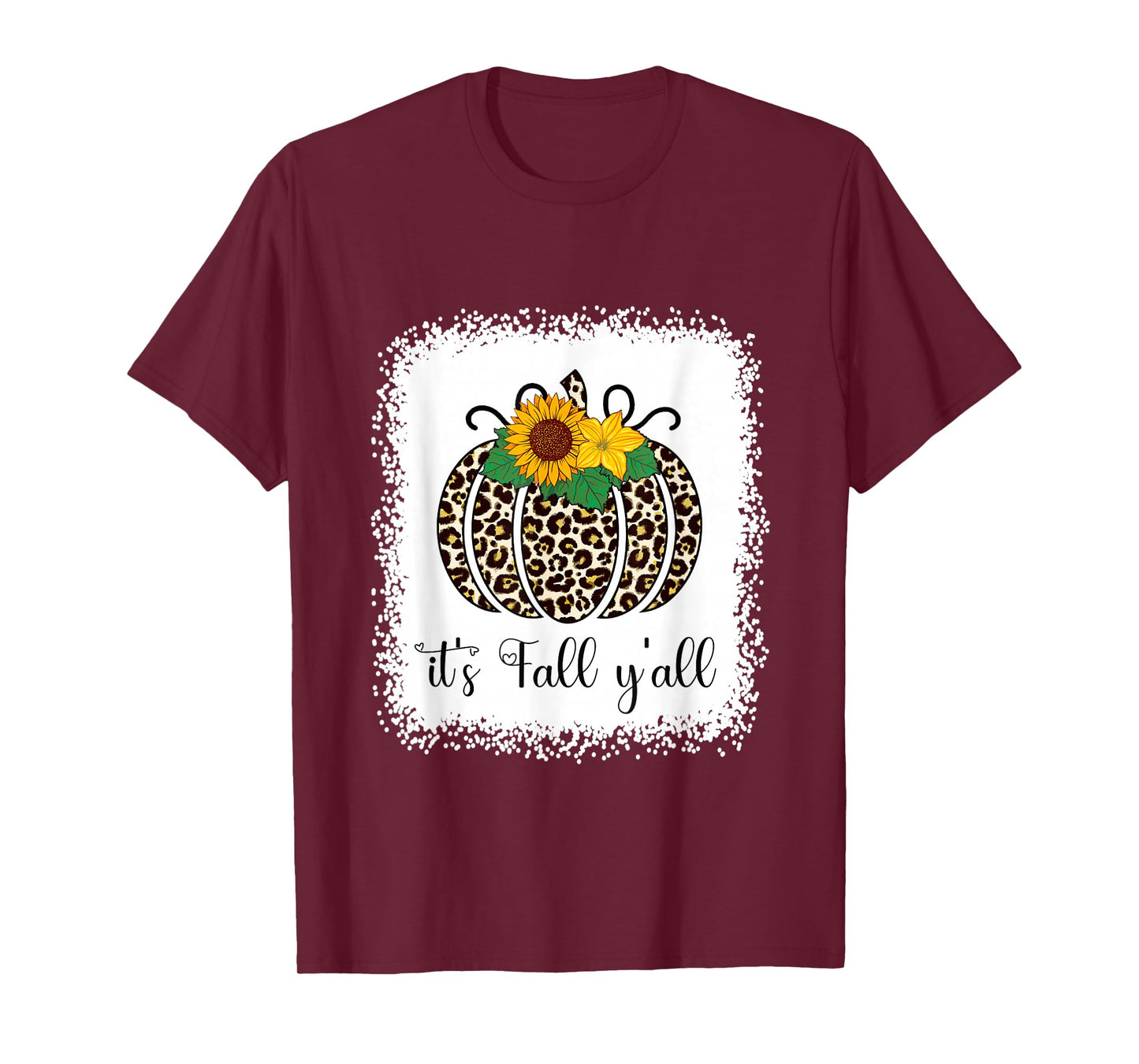 It's Fall Y'all Pumpkin Leopard Print Thanksgiving Halloween T-Shirt