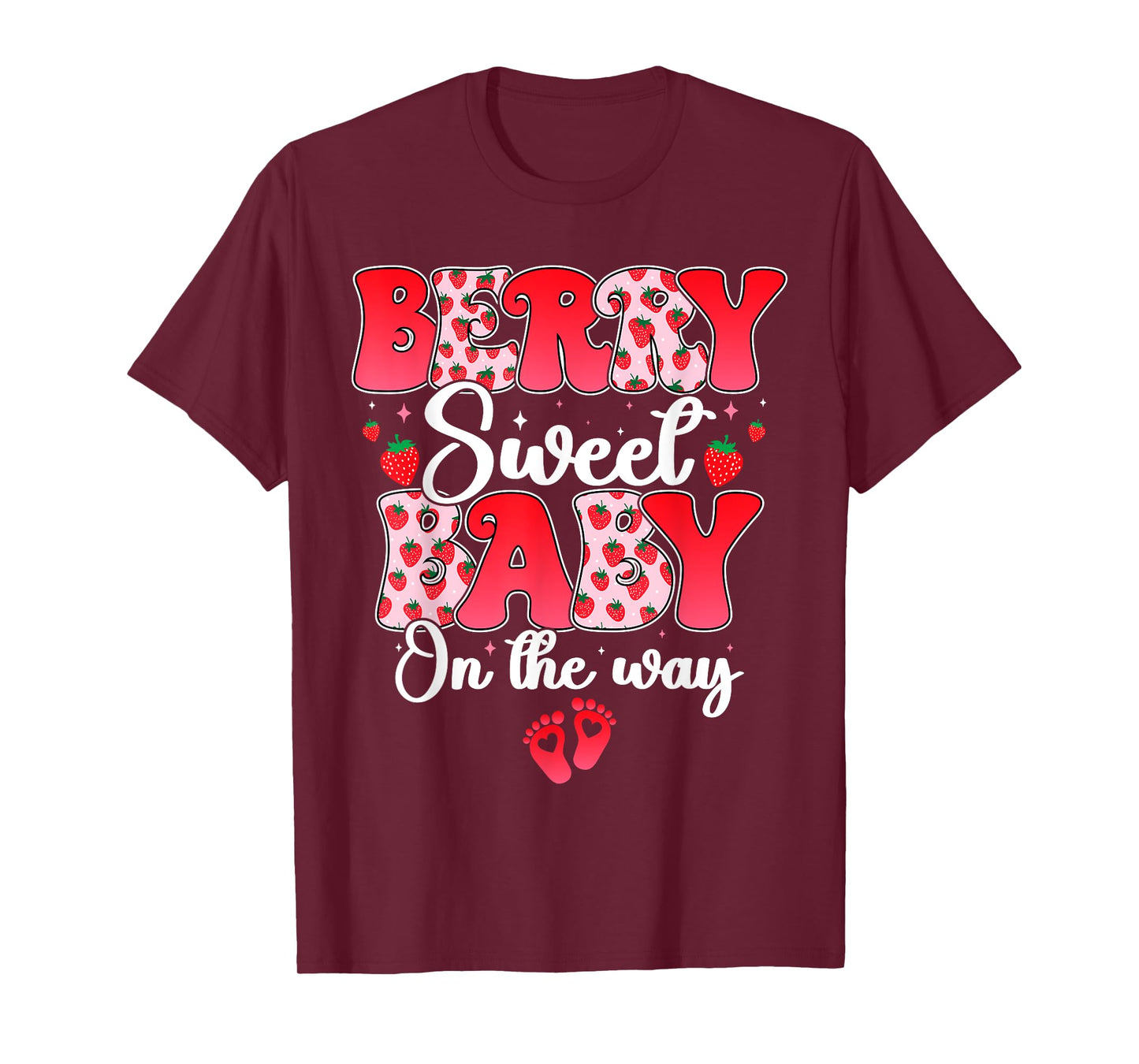 Berry Sweet Baby On The Way Strawberry Pregnancy Gender T-Shirt