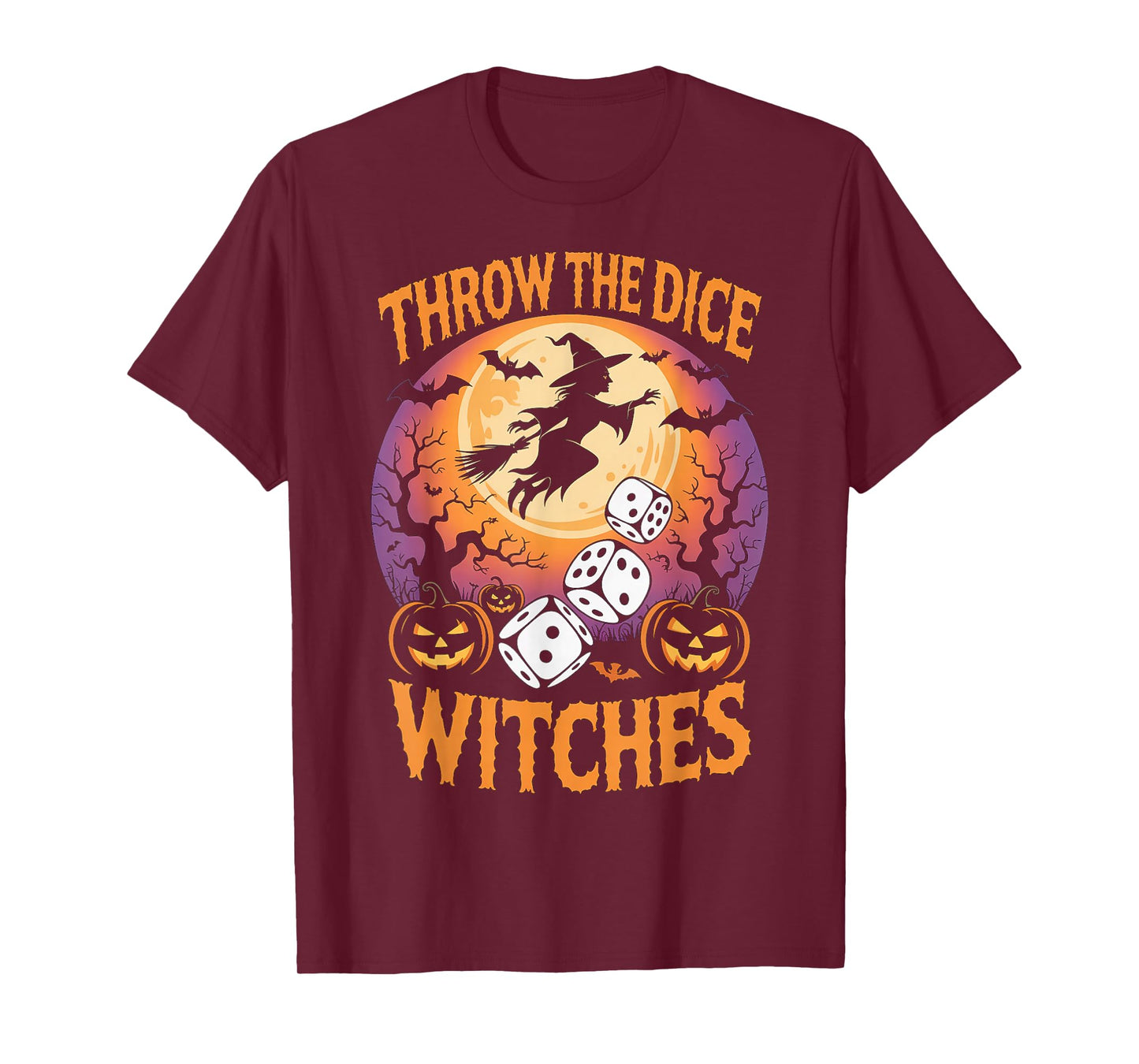 Throw The Dice Witches Funny Halloween Spooky Witch Game T-Shirt