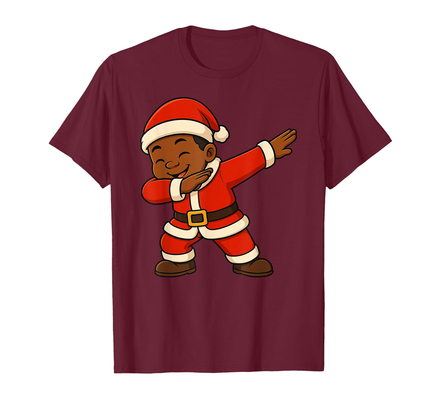 Funny Black Kid Xmas Merry Christmas Santa Dabbing Boys Girl T-Shirt