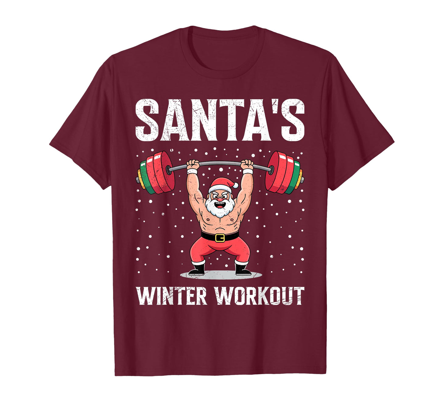 Santa Claus Santa's Winter Workout Funny Gym T-Shirt
