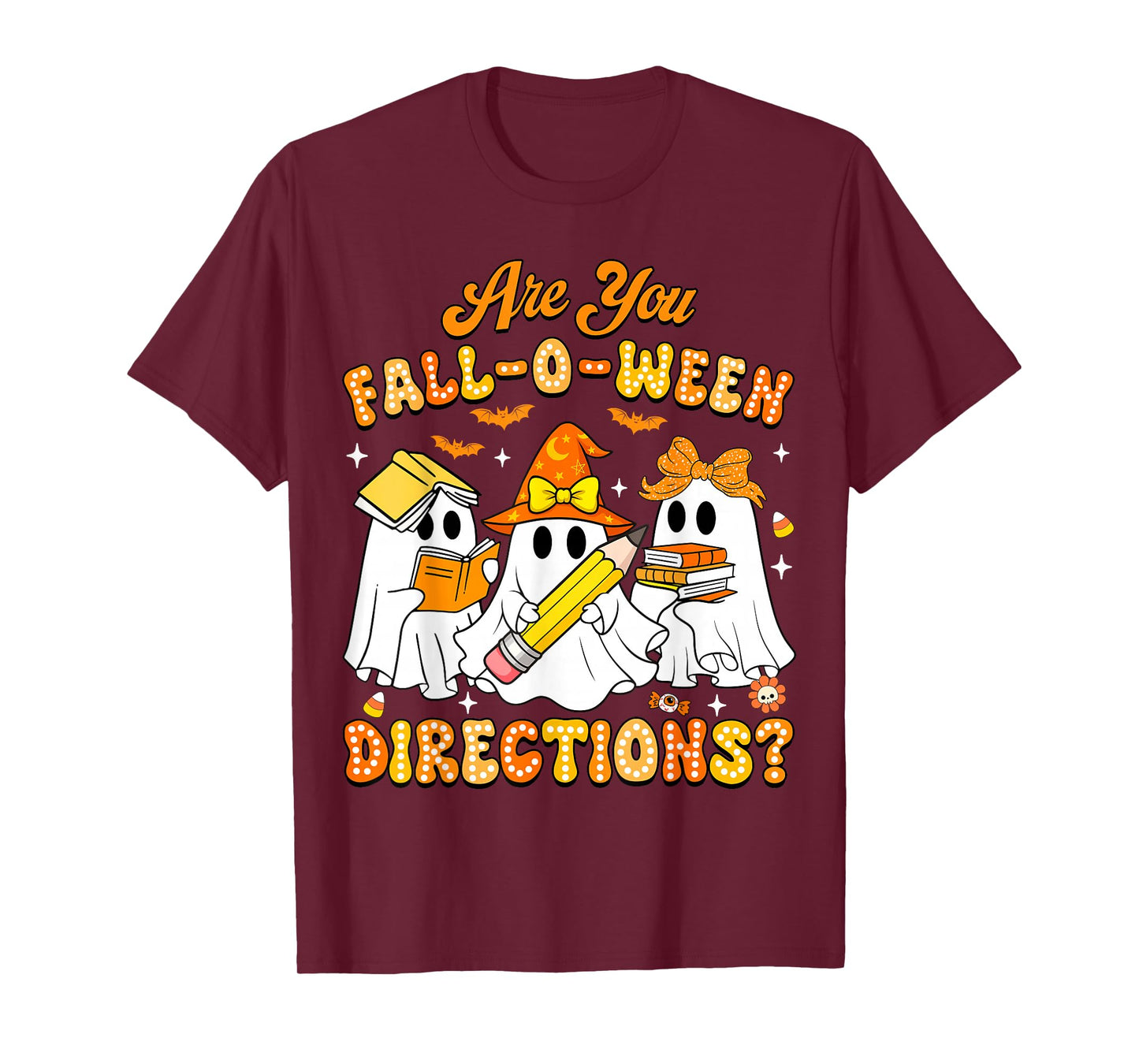 Groovy Halloween are You Fall O Ween Directions Teacher Kids T-Shirt