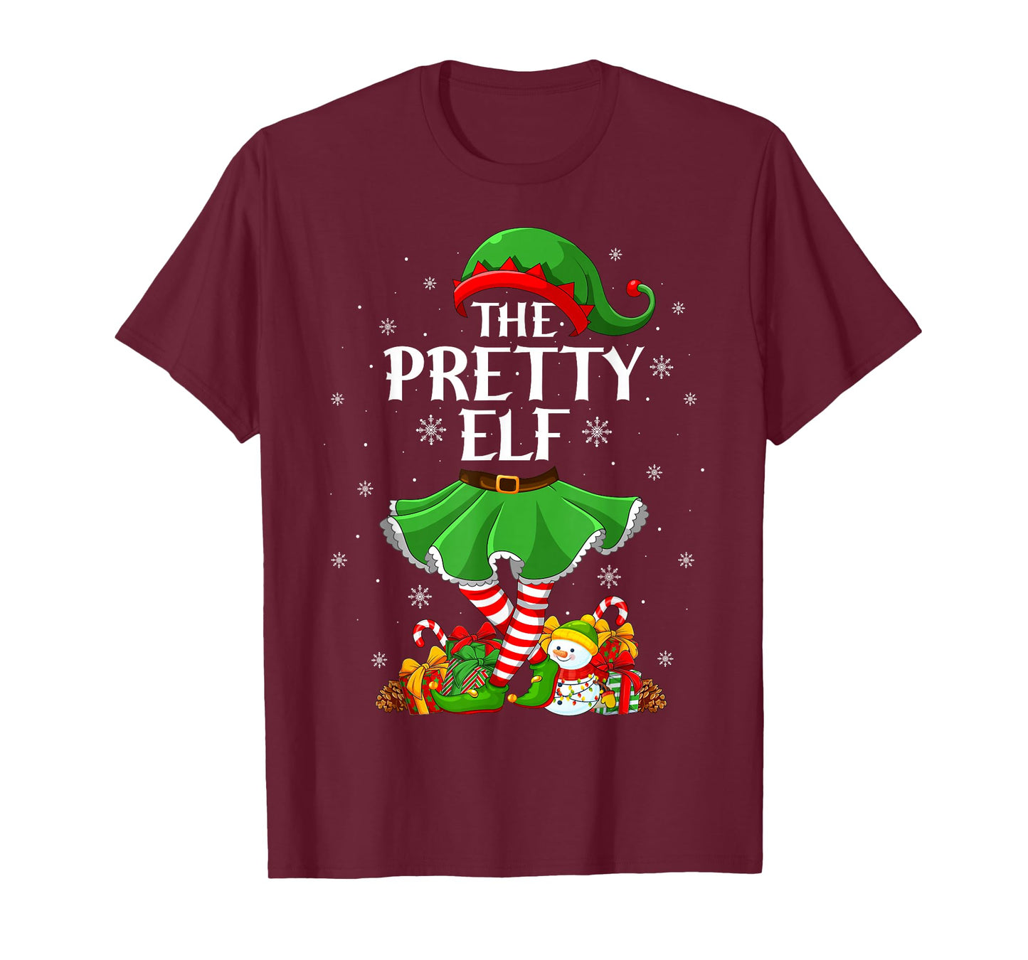 Pretty Elf Christmas Family Elf Squad Xmas Girls Women T-Shirt