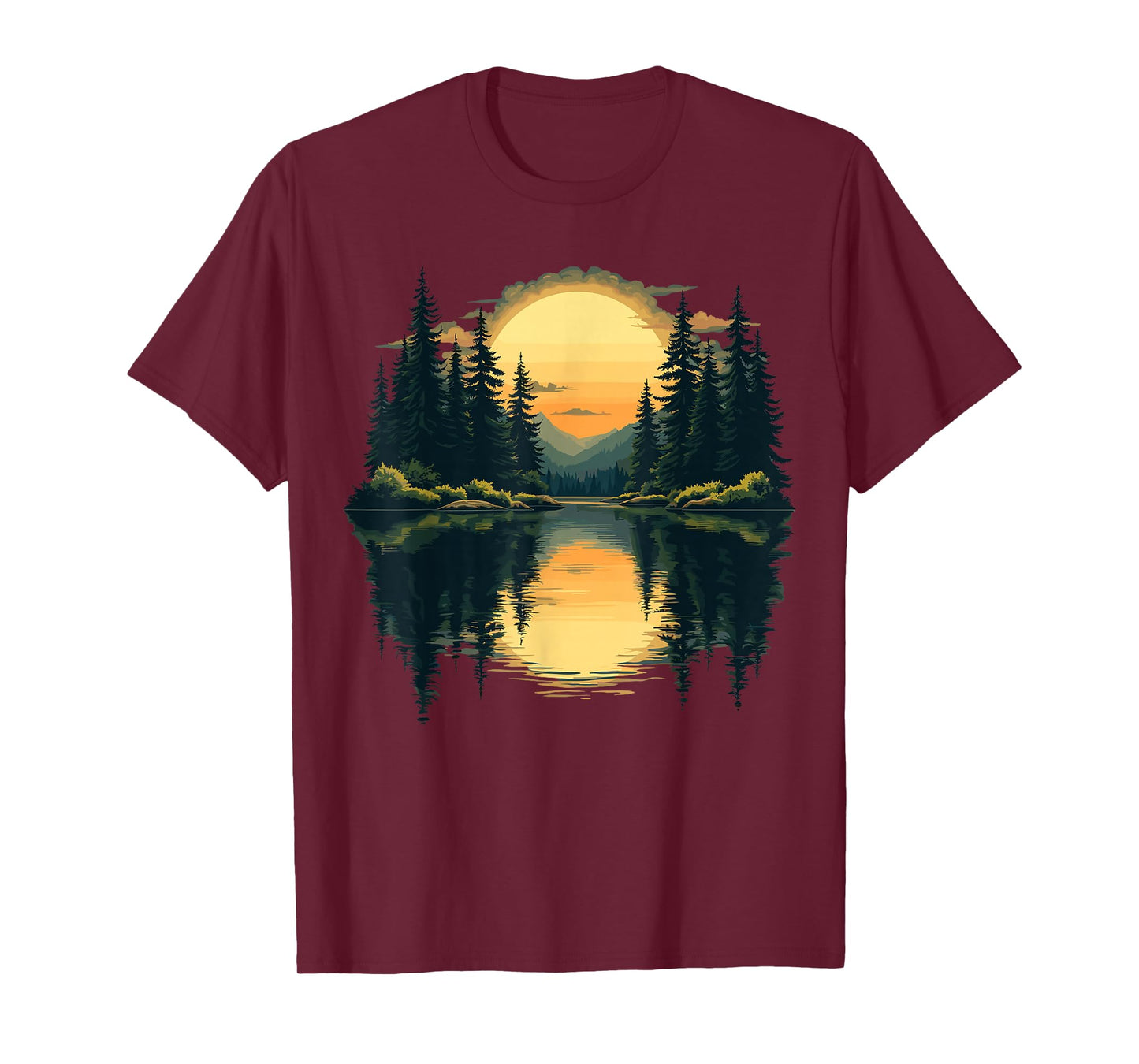 Nature Trees Reflection Forest Outdoor Wildlife T-Shirt