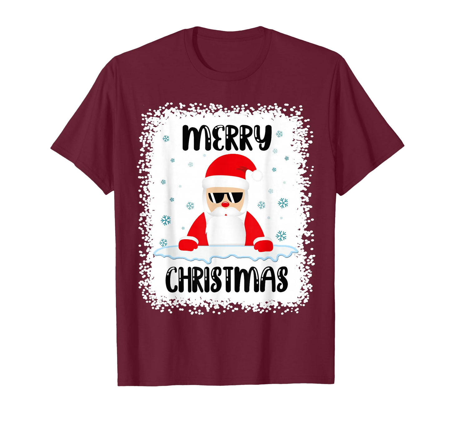 Funny Santa Claus Merry Christmas Bleached Christmas Santa T-Shirt