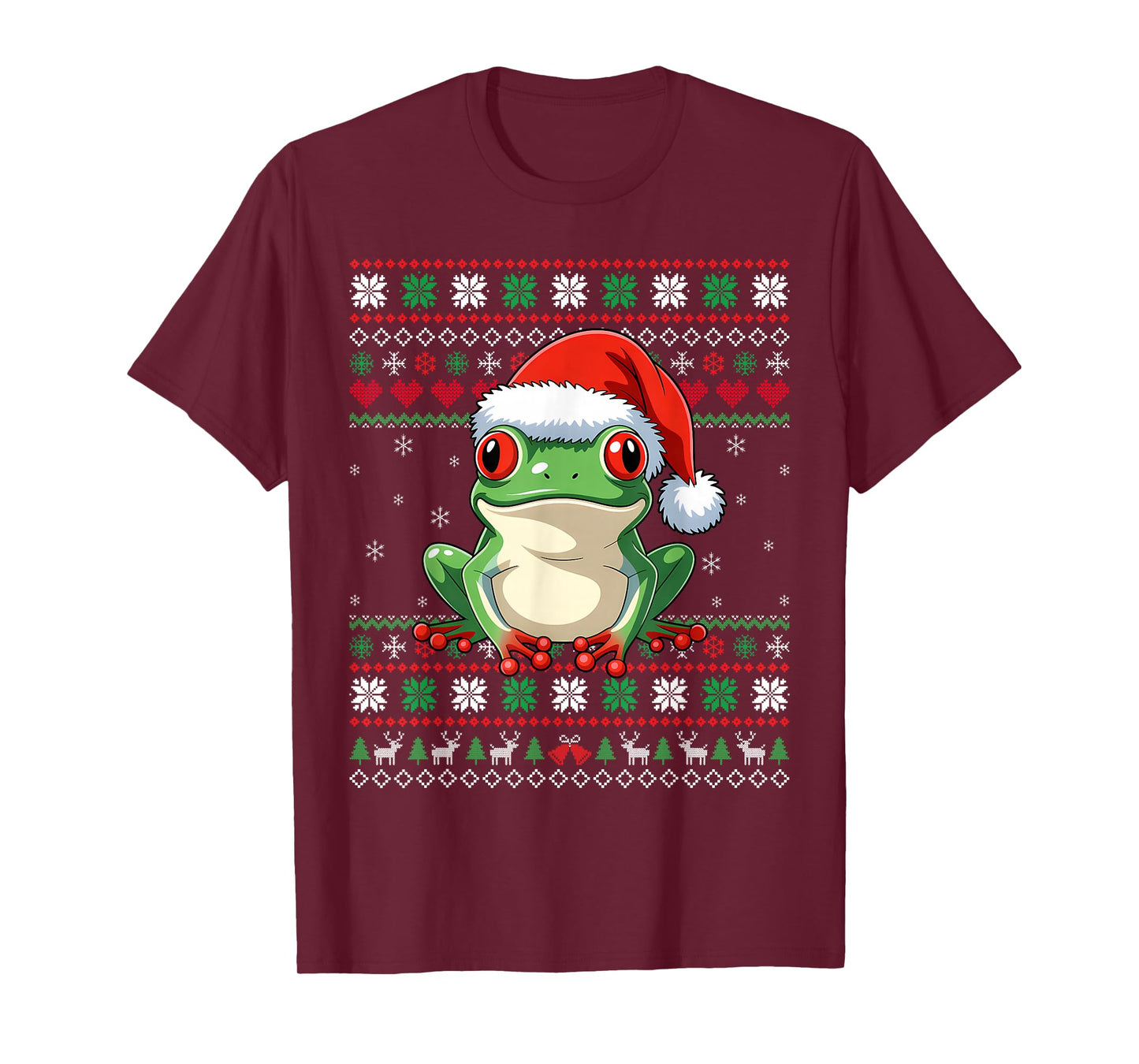 Frog Ugly Christmas Santa Hat Xmas Kids Boys Girls T-Shirt