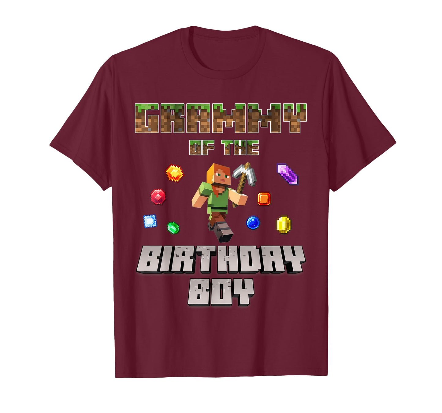 Grammy Of The Birthday Boy Video Gamer Pixel Number T-Shirt