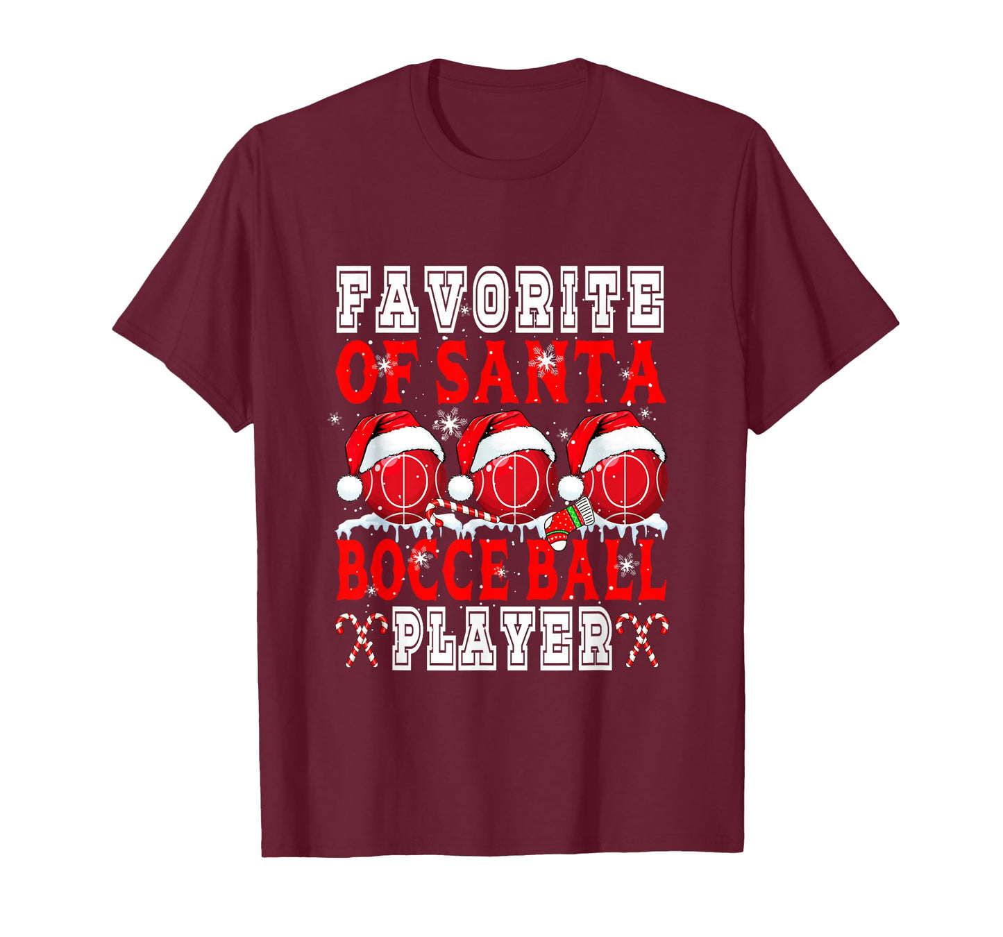 Favorite of Xmas Santa Funny Bocce Ball Player Matching Team T-Shirt