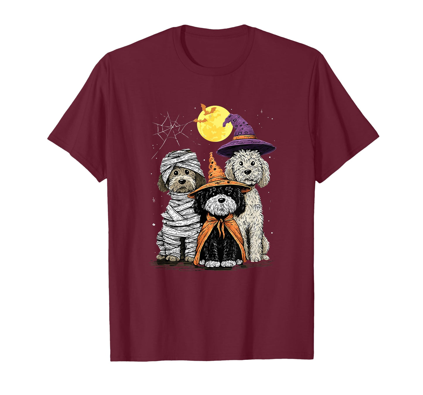 Cute Halloween Dogs Funny Witch Puppy in Costume Tee. T-Shirt