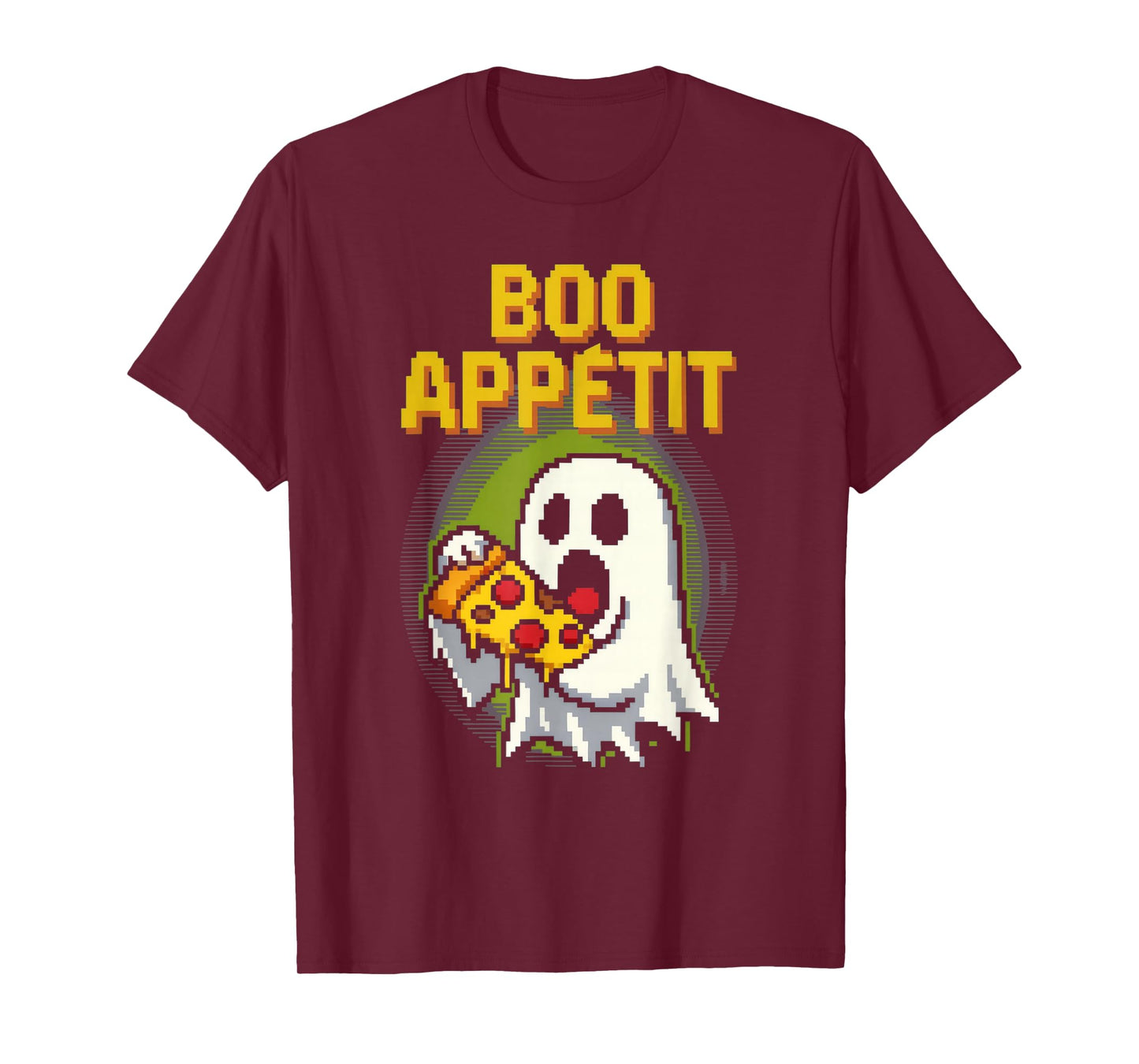 Boo Appétit Funny Pixel Art Ghost Foodie Pun Halloween T-Shirt
