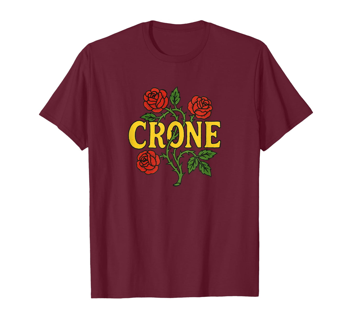 Crone Thorny Roses Art Wise Matriarch Art Crone T-Shirt