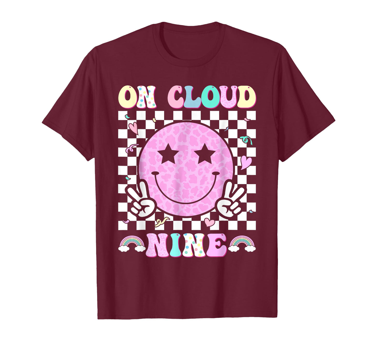 Groovy On Cloud Nine Bday 9th Birthday Girl 9 Year Old T-Shirt