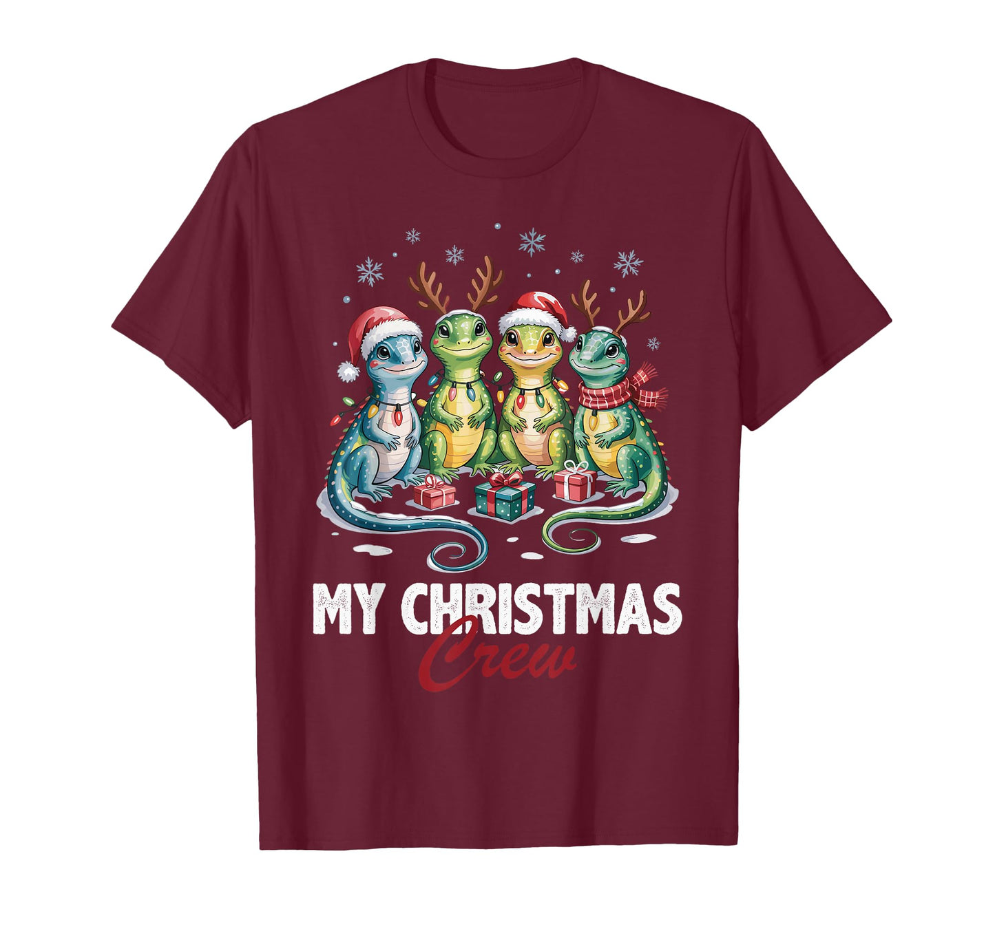 Lizard Christmas Crew Cute Pet Lovers Funny Holiday Pajama T-Shirt