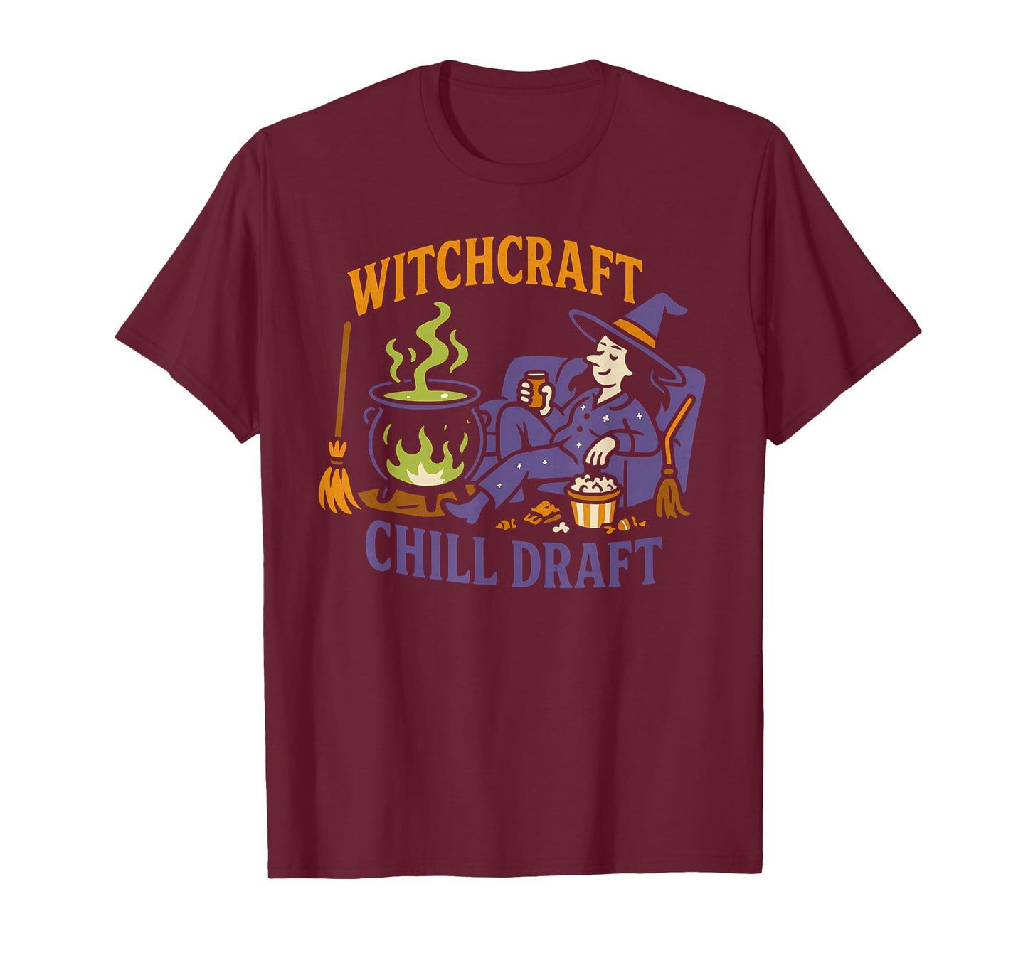 Witchcraft Chill Draft Funny Lazy Halloween Goofy Costume T-Shirt