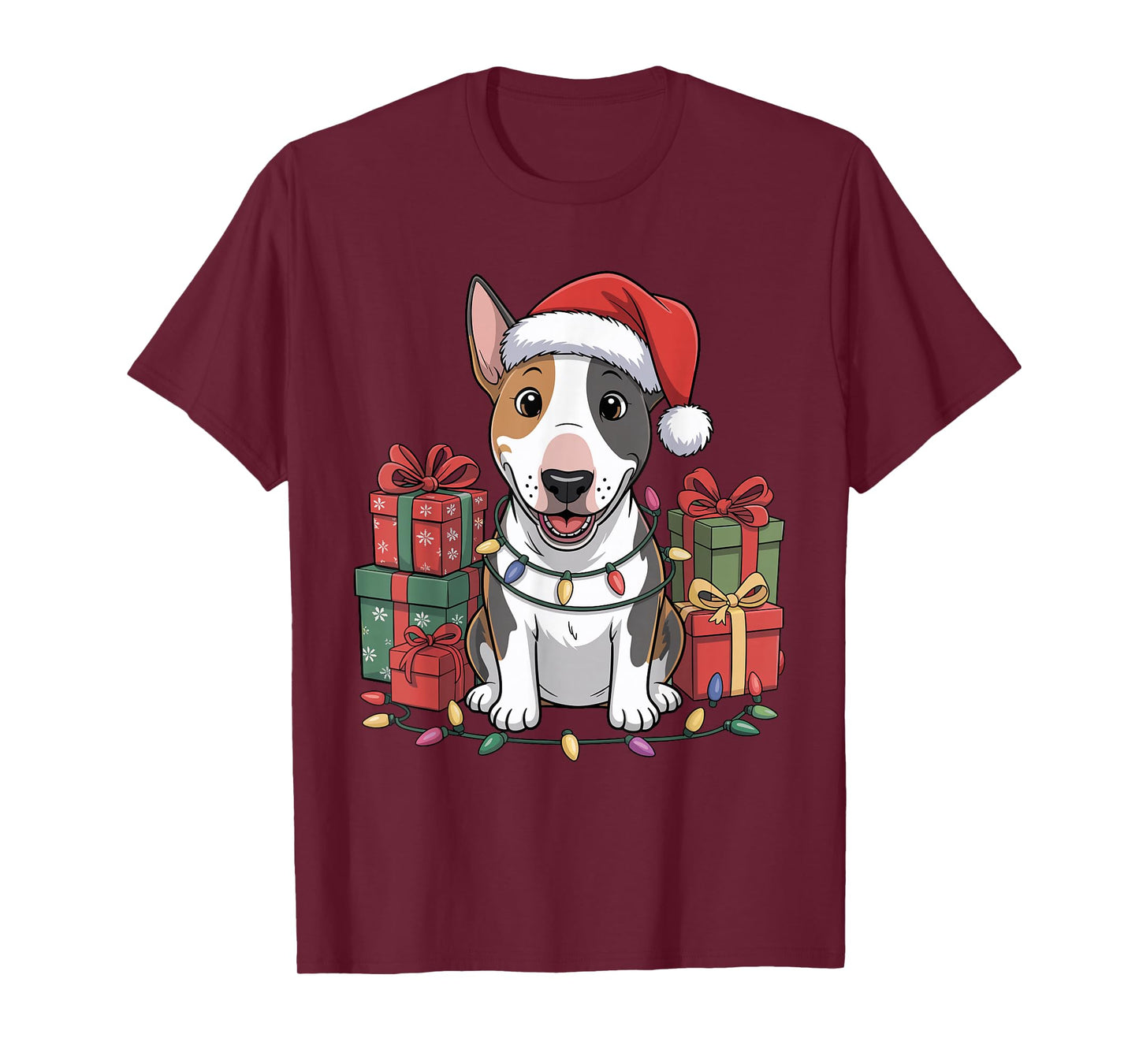 Cute Bull Terrier Christmas Xmas Bully Dog Lover Holiday T-Shirt