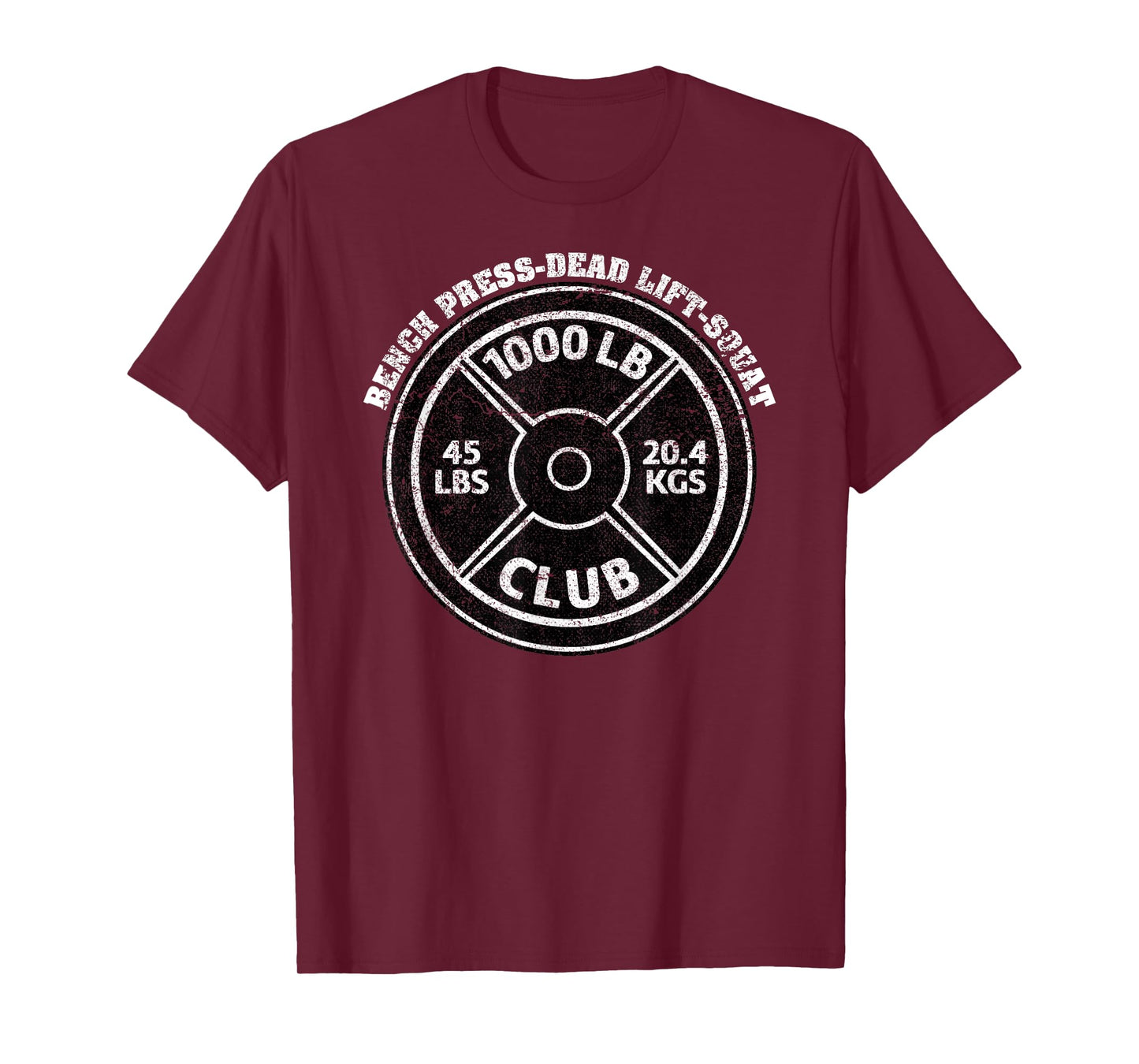 1000 Lbs Pound Club Gym Weightlifting Dead Lift Bench Press T-Shirt