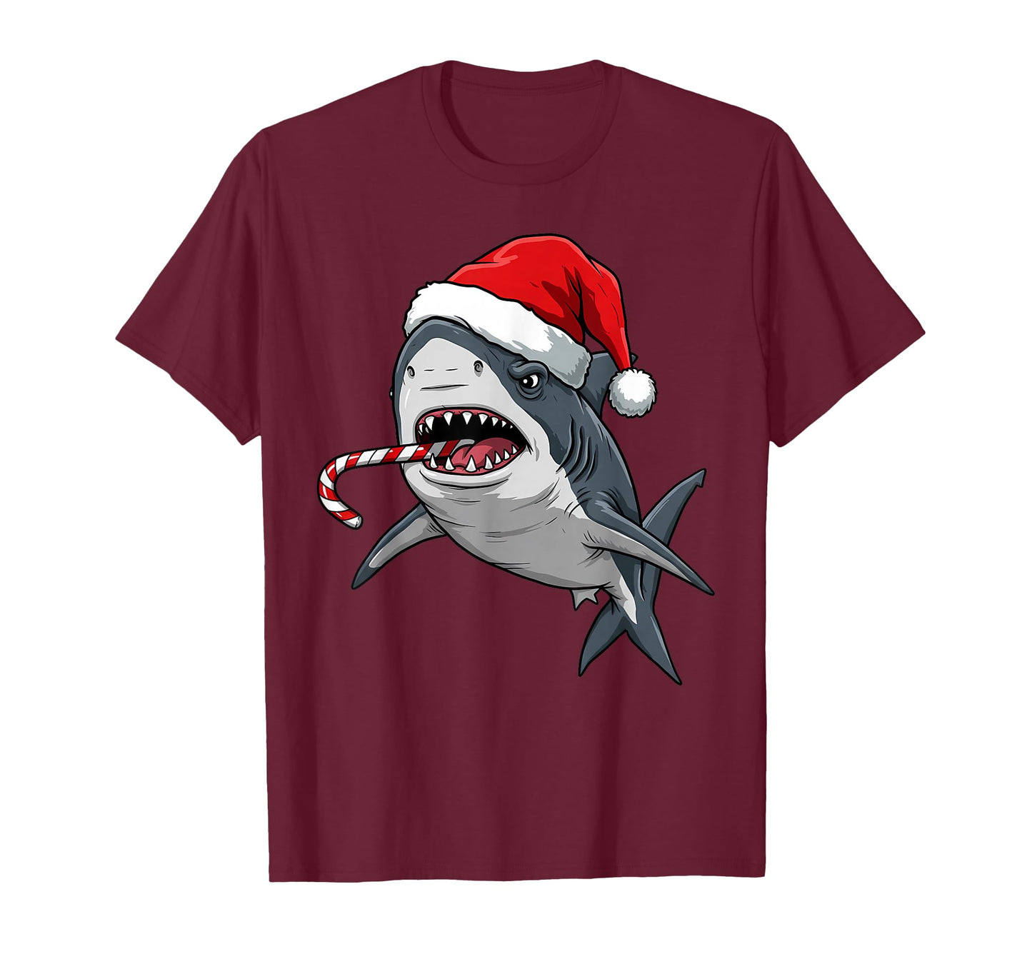 Jawsome Christmas Shark with Santa Hat T-Shirt