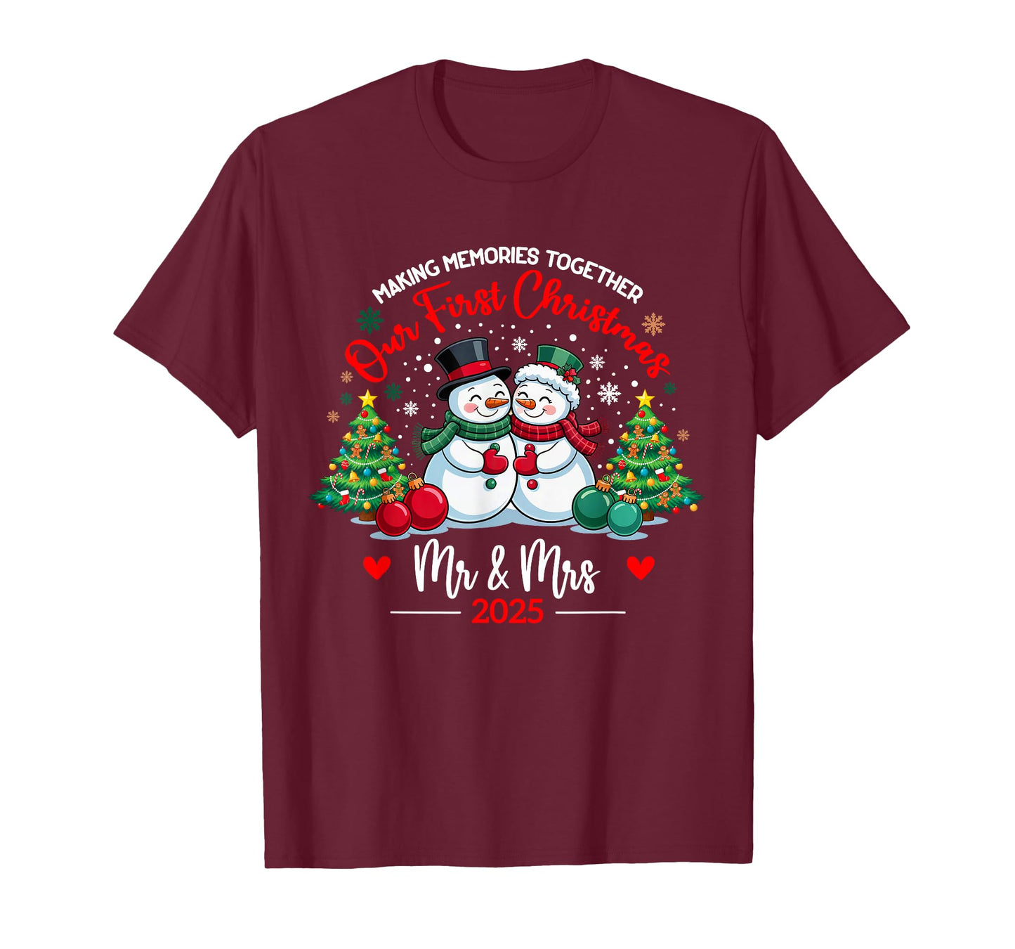 Our First Christmas as Mr & Mrs 2025 Couples T-Shirt