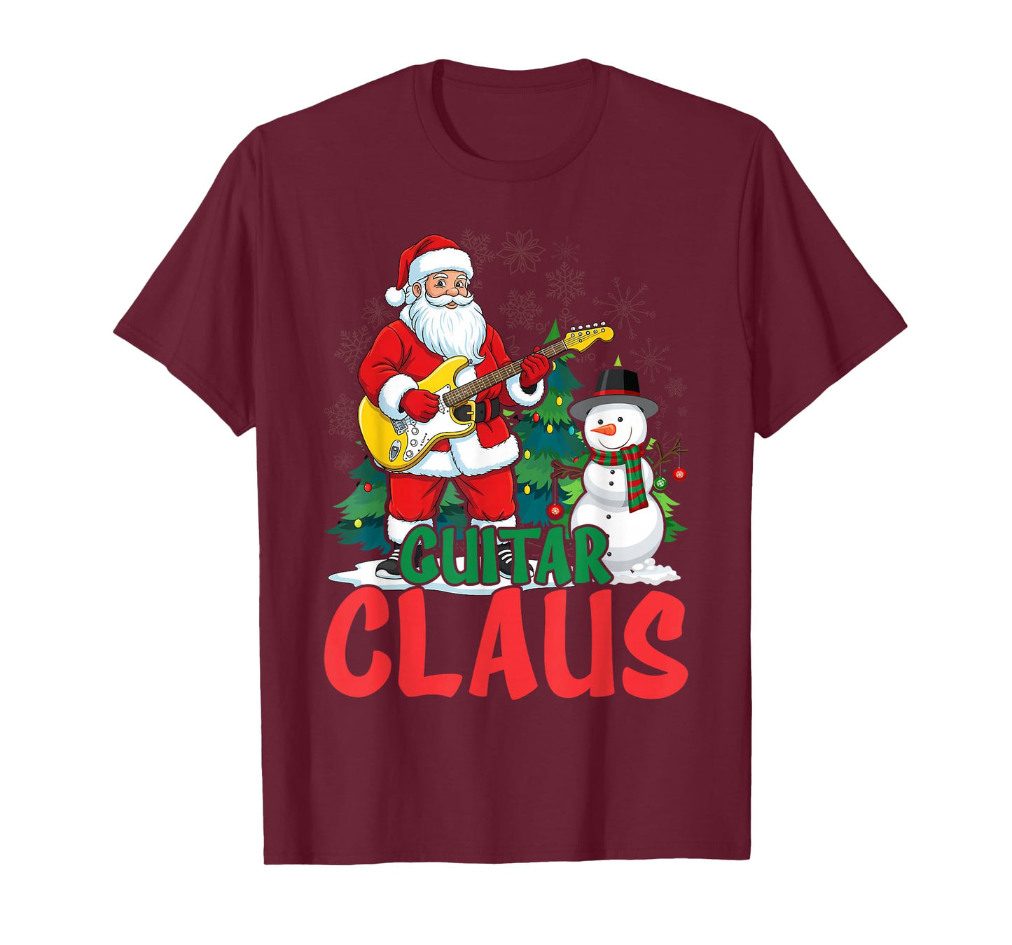 Guitar Santa Claus Christmas Matching Costume T-Shirt