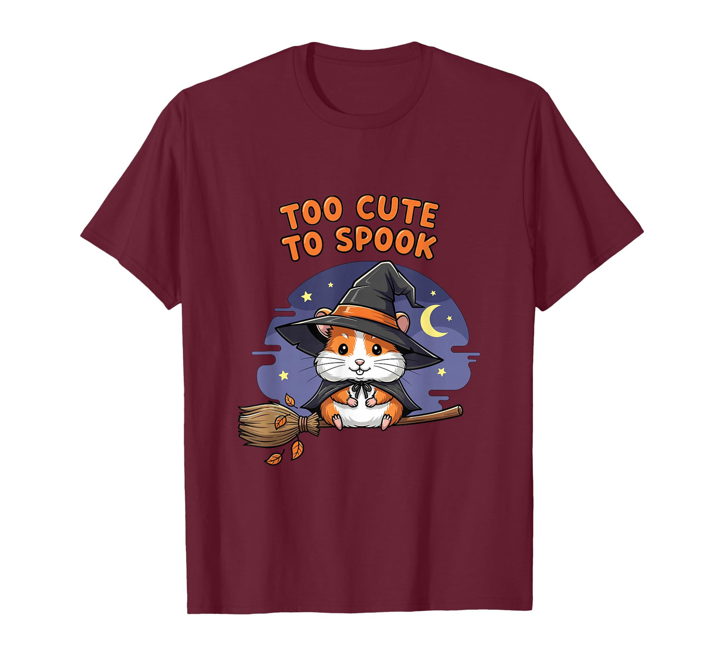Too Cute to Spook Hamster Witch Halloween T-Shirt