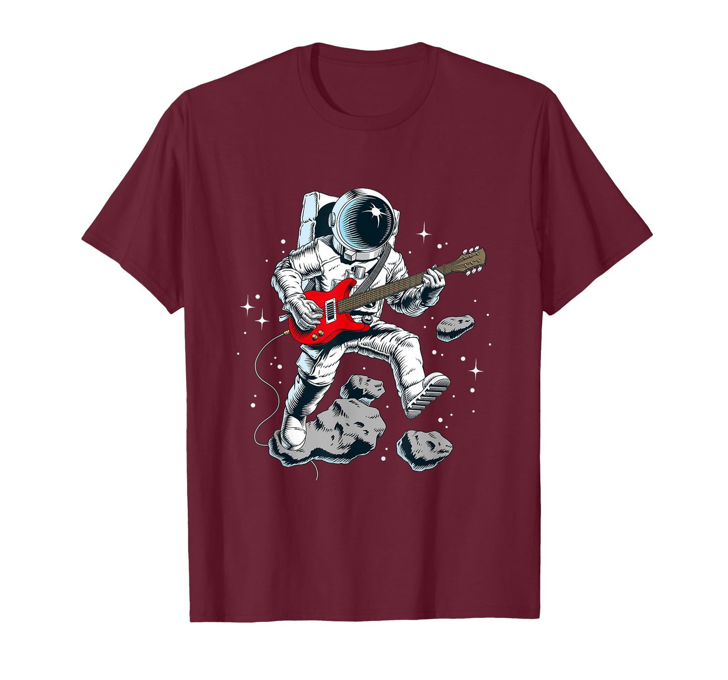 Wear Cool Space Astronaut Rock & Roll Music Guitar Graphic T-Shirt